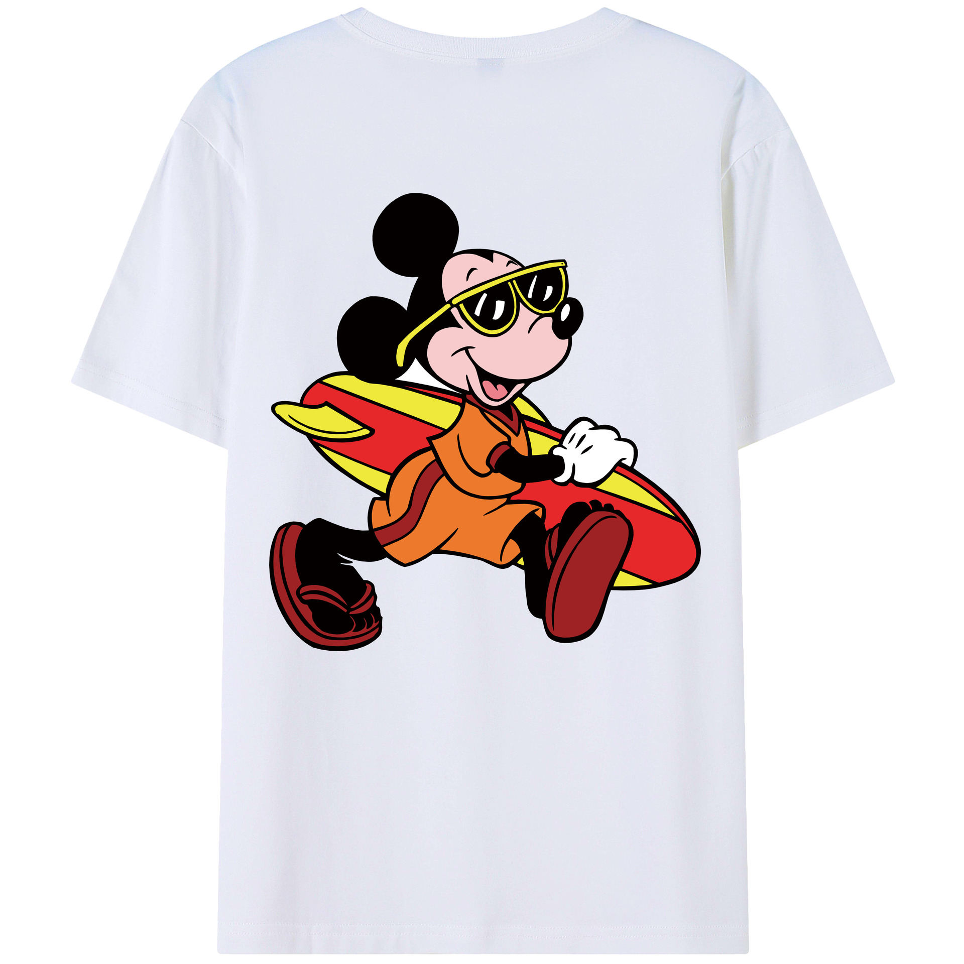 （画像用） ミッキーマウス Mickey Mouse レディース半袖Tシャツ(バックプリント)
