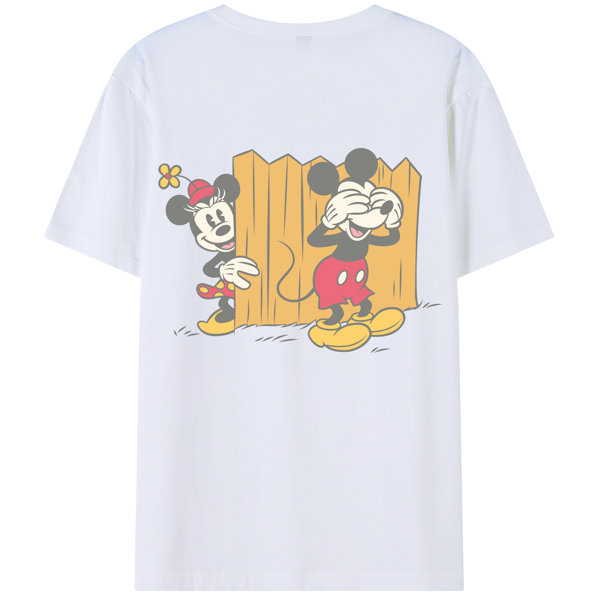 （画像用） ミッキーマウス Mickey Mouse レディース半袖Tシャツ(バックプリント)