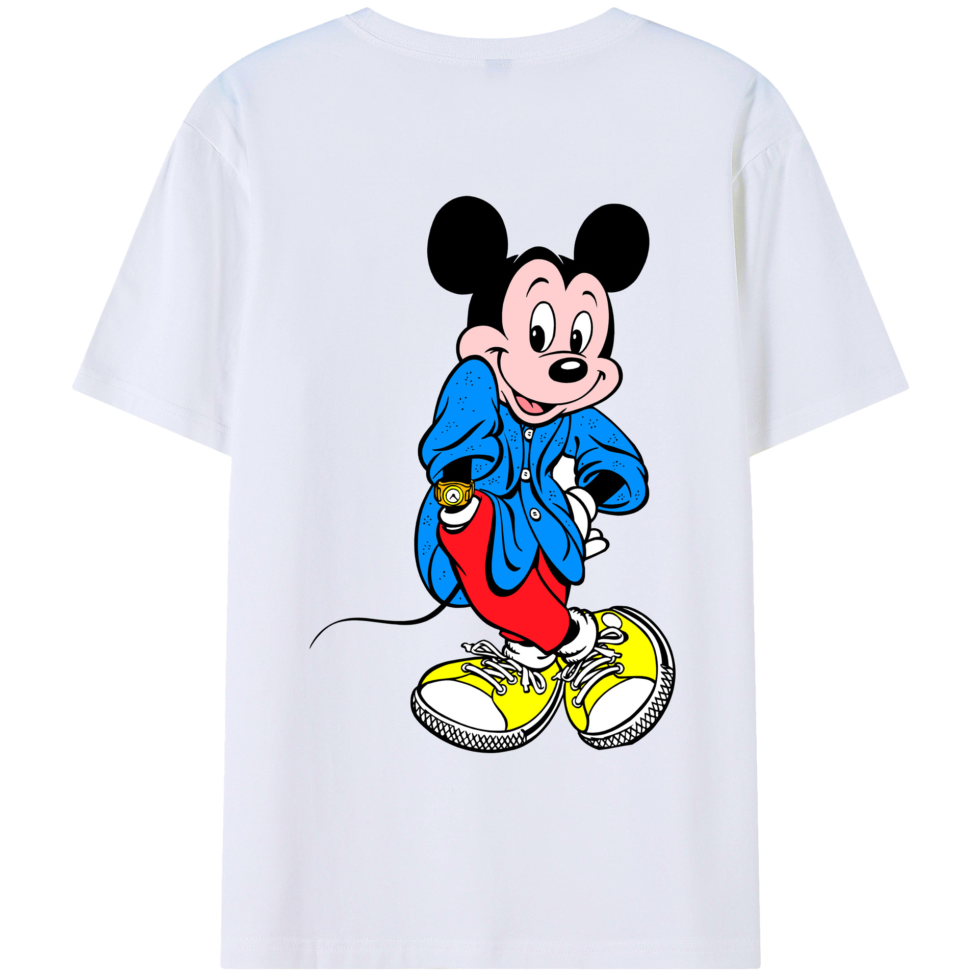 （画像用） ミッキーマウス Mickey Mouse レディース半袖Tシャツ(バックプリント)