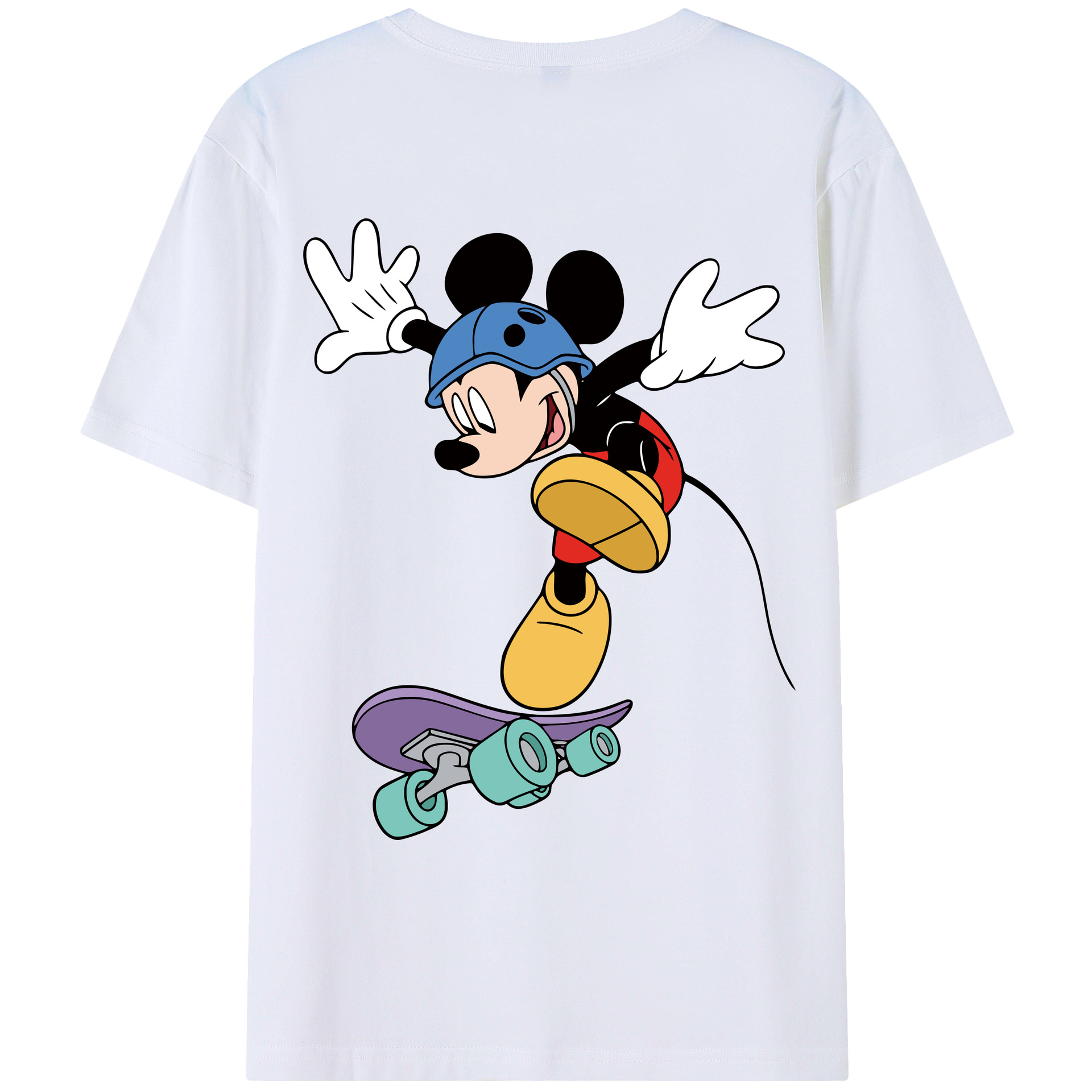 （画像用） ミッキーマウス Mickey Mouse レディース半袖Tシャツ(バックプリント)