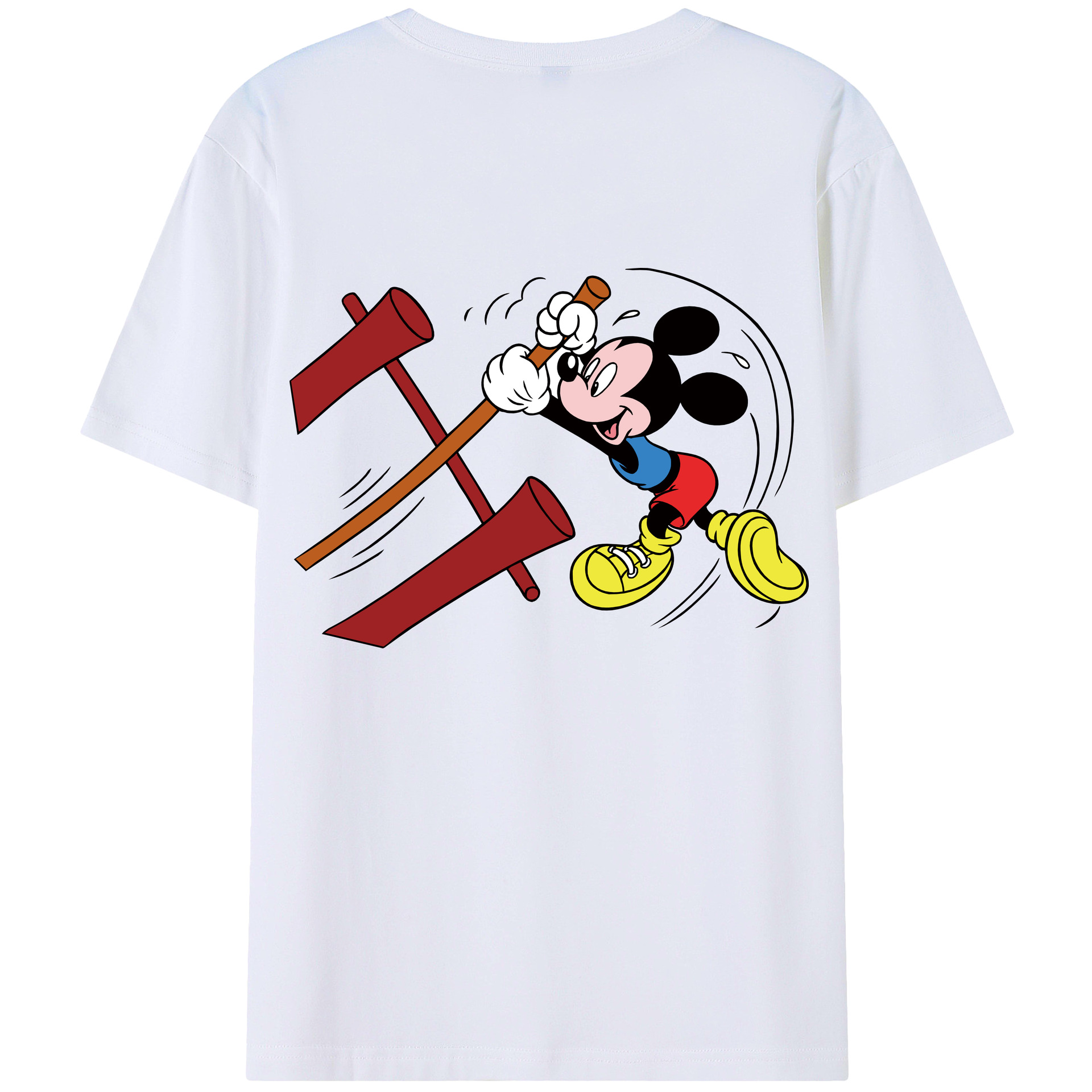 （画像用） ミッキーマウス Mickey Mouse レディース半袖Tシャツ(バックプリント)