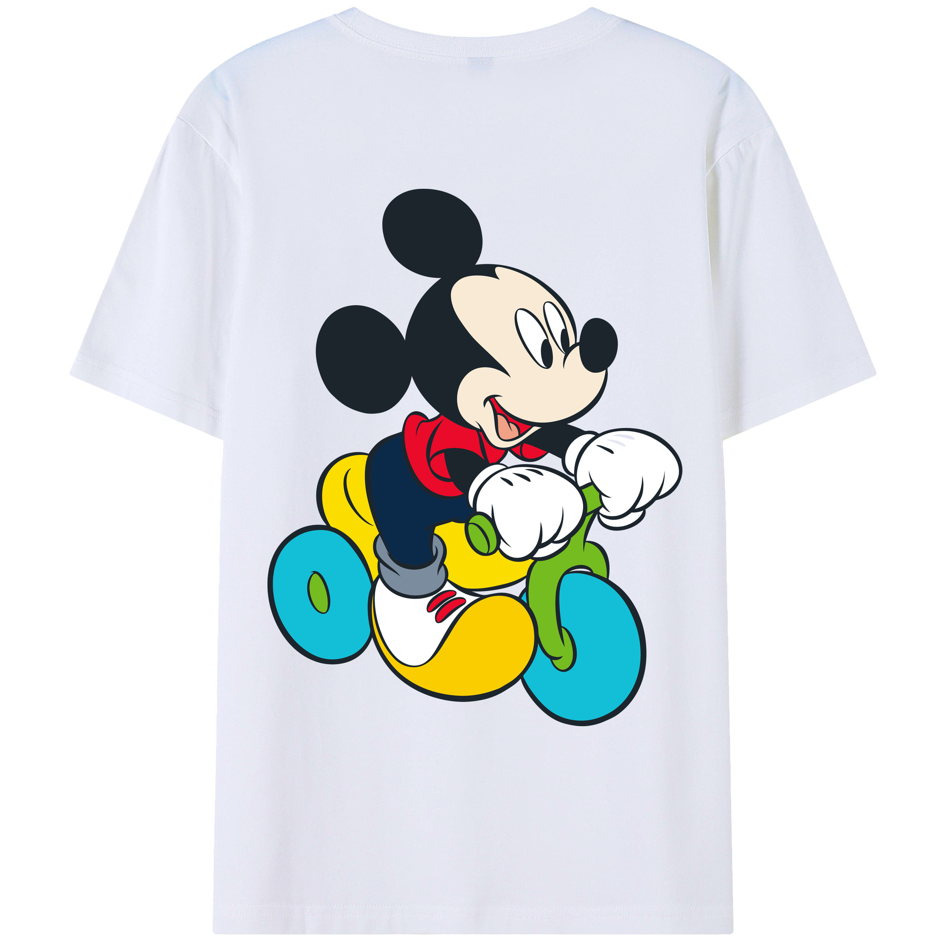 （画像用） ミッキーマウス Mickey Mouse レディース半袖Tシャツ(バックプリント)