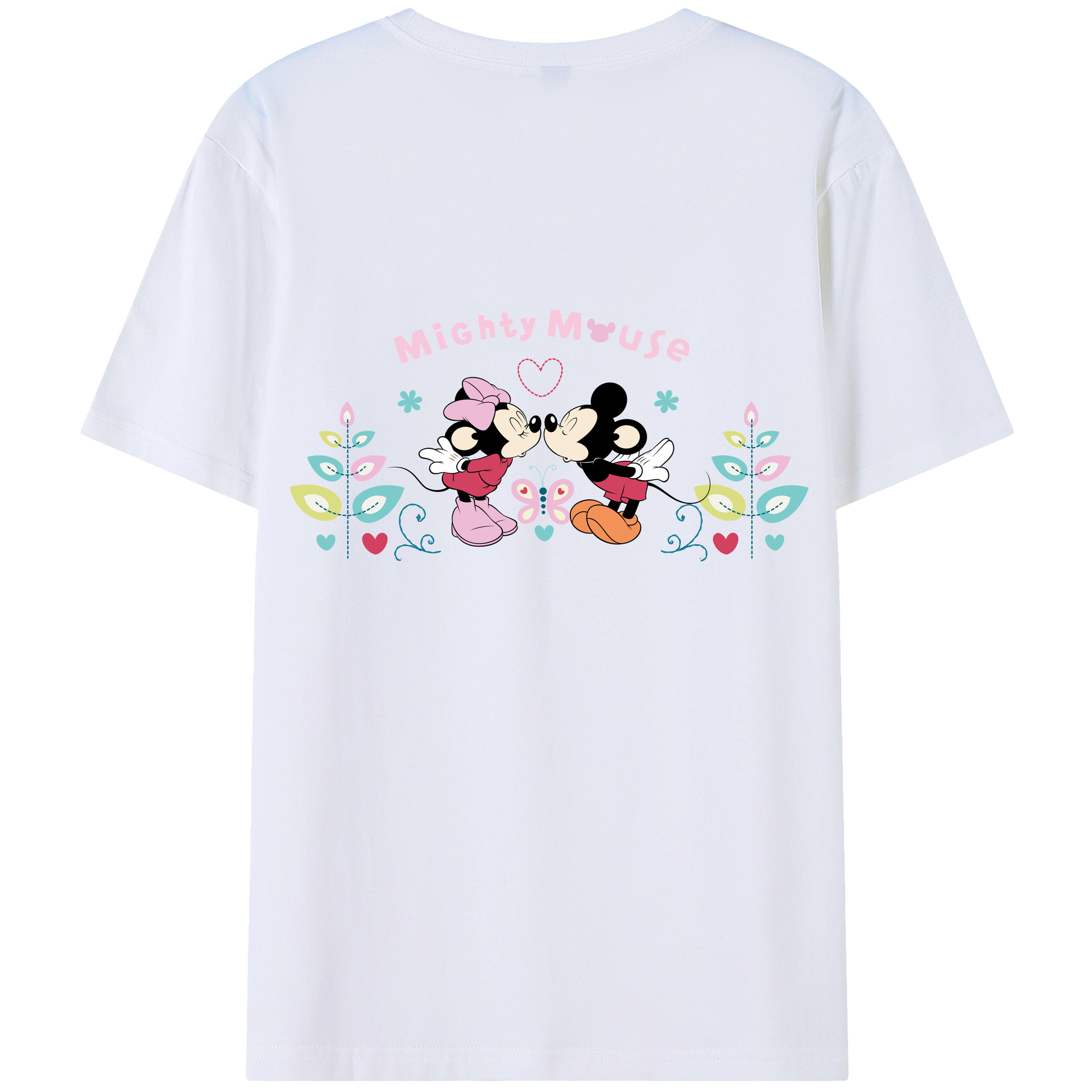 （画像用） ミッキーマウス Mickey Mouse レディース半袖Tシャツ(バックプリント)