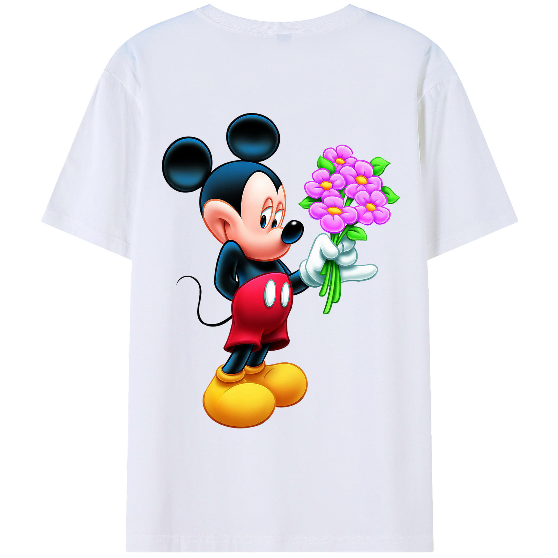 （画像用） ミッキーマウス Mickey Mouse レディース半袖Tシャツ(バックプリント)