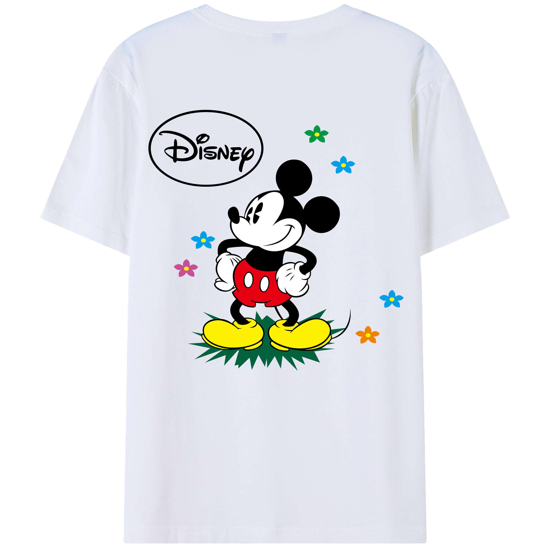 （画像用） ミッキーマウス Mickey Mouse レディース半袖Tシャツ(バックプリント)