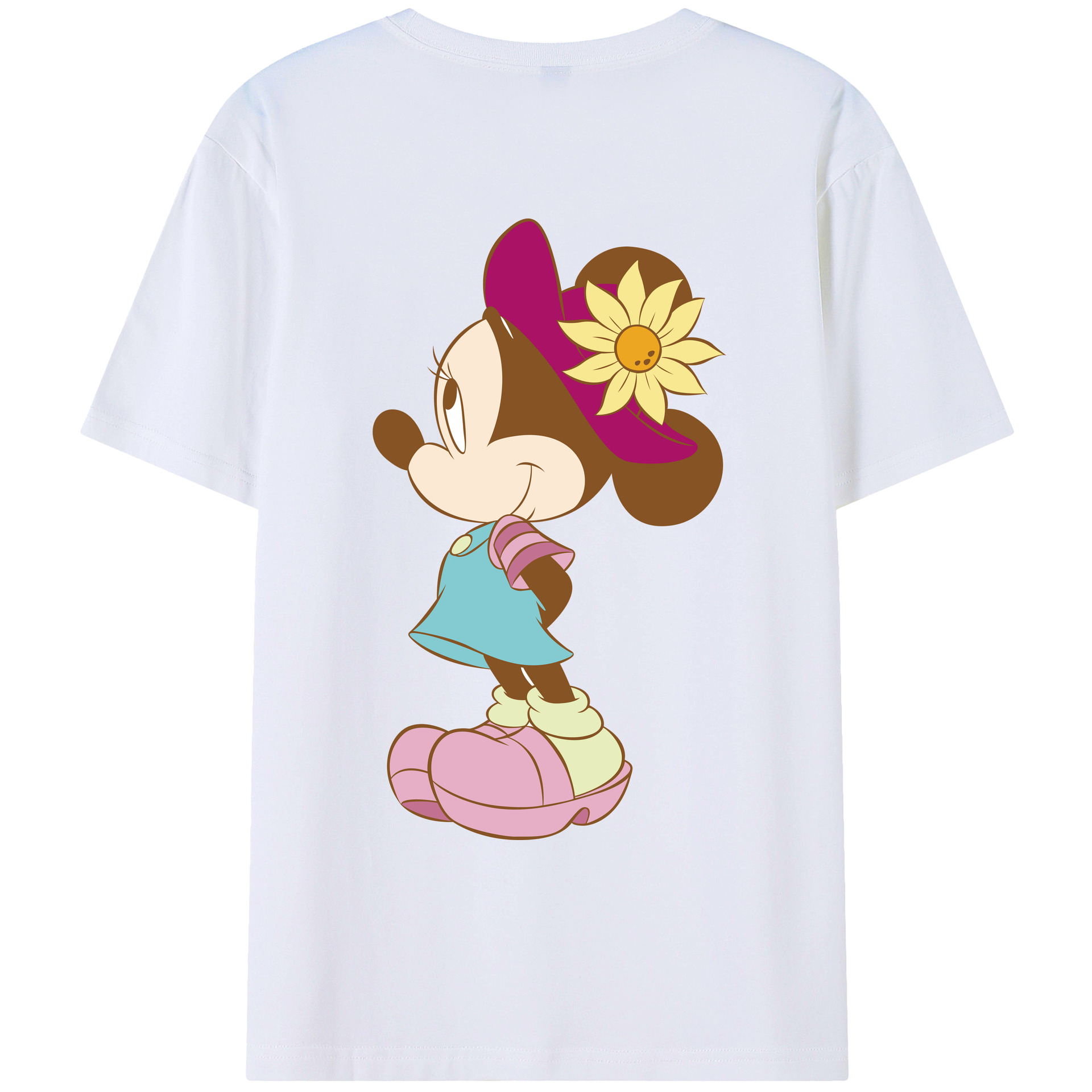 （画像用） ミッキーマウス Mickey Mouse レディース半袖Tシャツ(バックプリント)