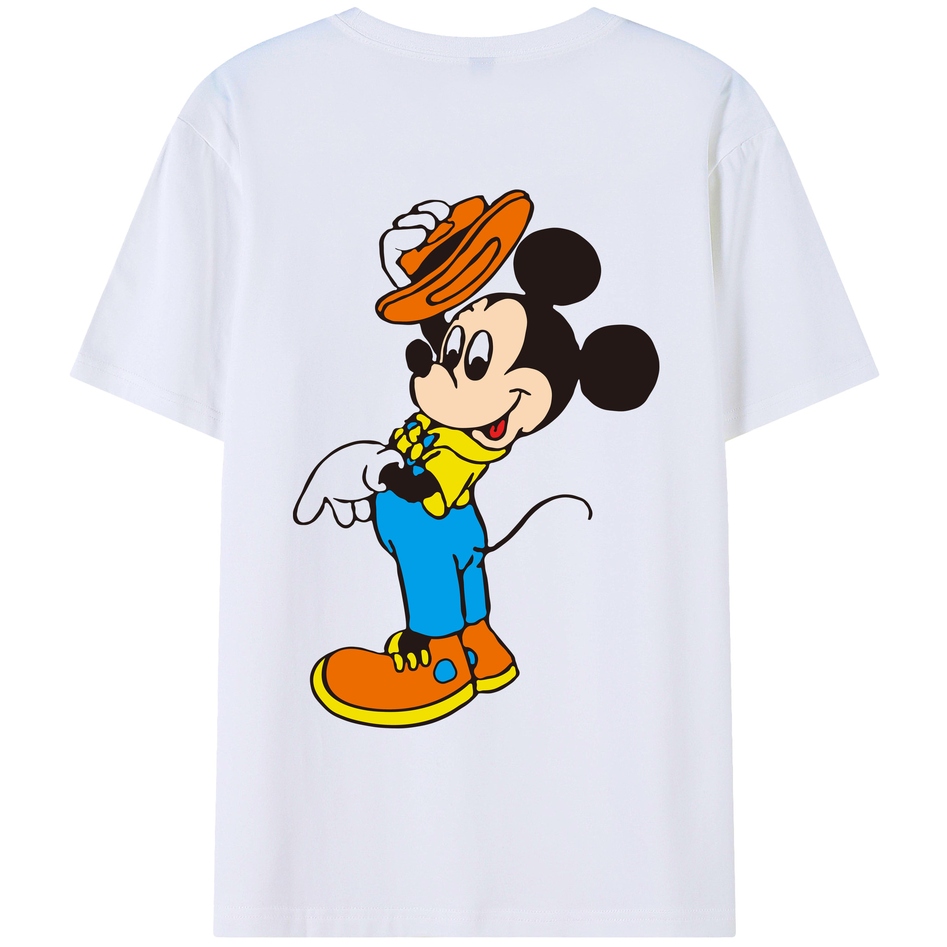 （画像用） ミッキーマウス Mickey Mouse レディース半袖Tシャツ(バックプリント)