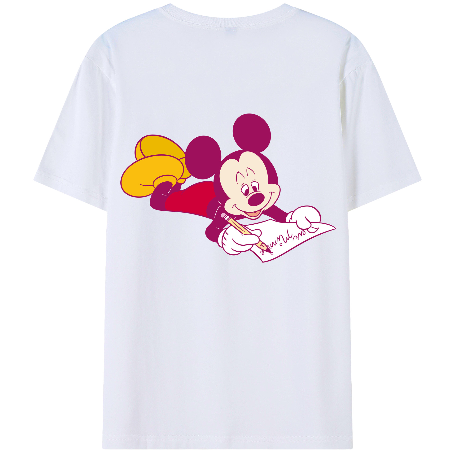 （画像用） ミッキーマウス Mickey Mouse レディース半袖Tシャツ(バックプリント)