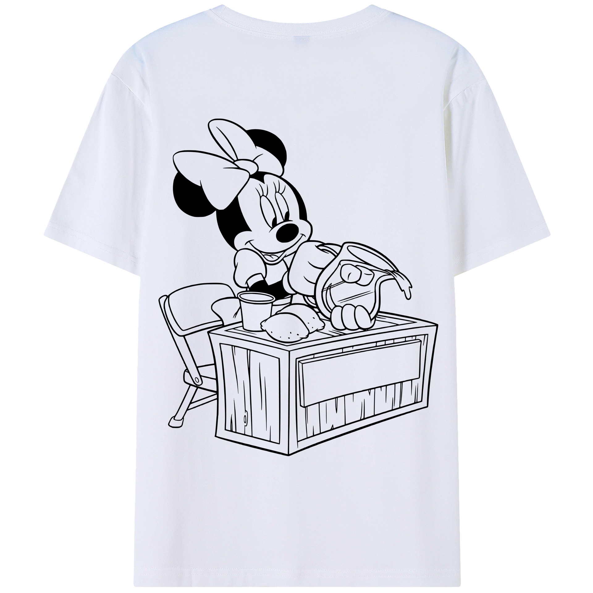 （画像用） ミッキーマウス Mickey Mouse レディース半袖Tシャツ(バックプリント)