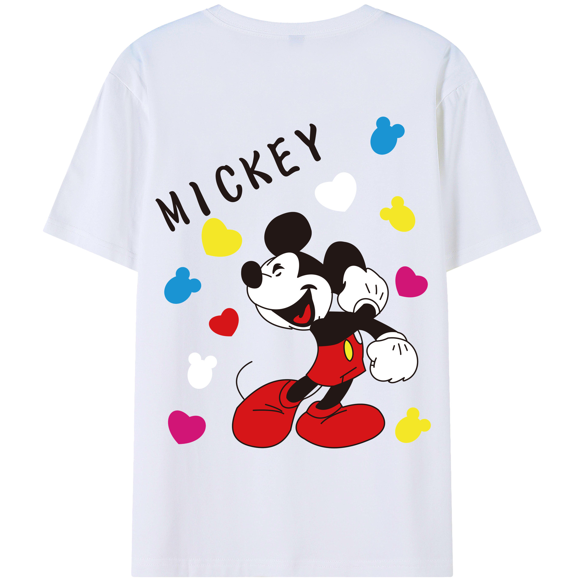 （画像用） ミッキーマウス Mickey Mouse レディース半袖Tシャツ(バックプリント)