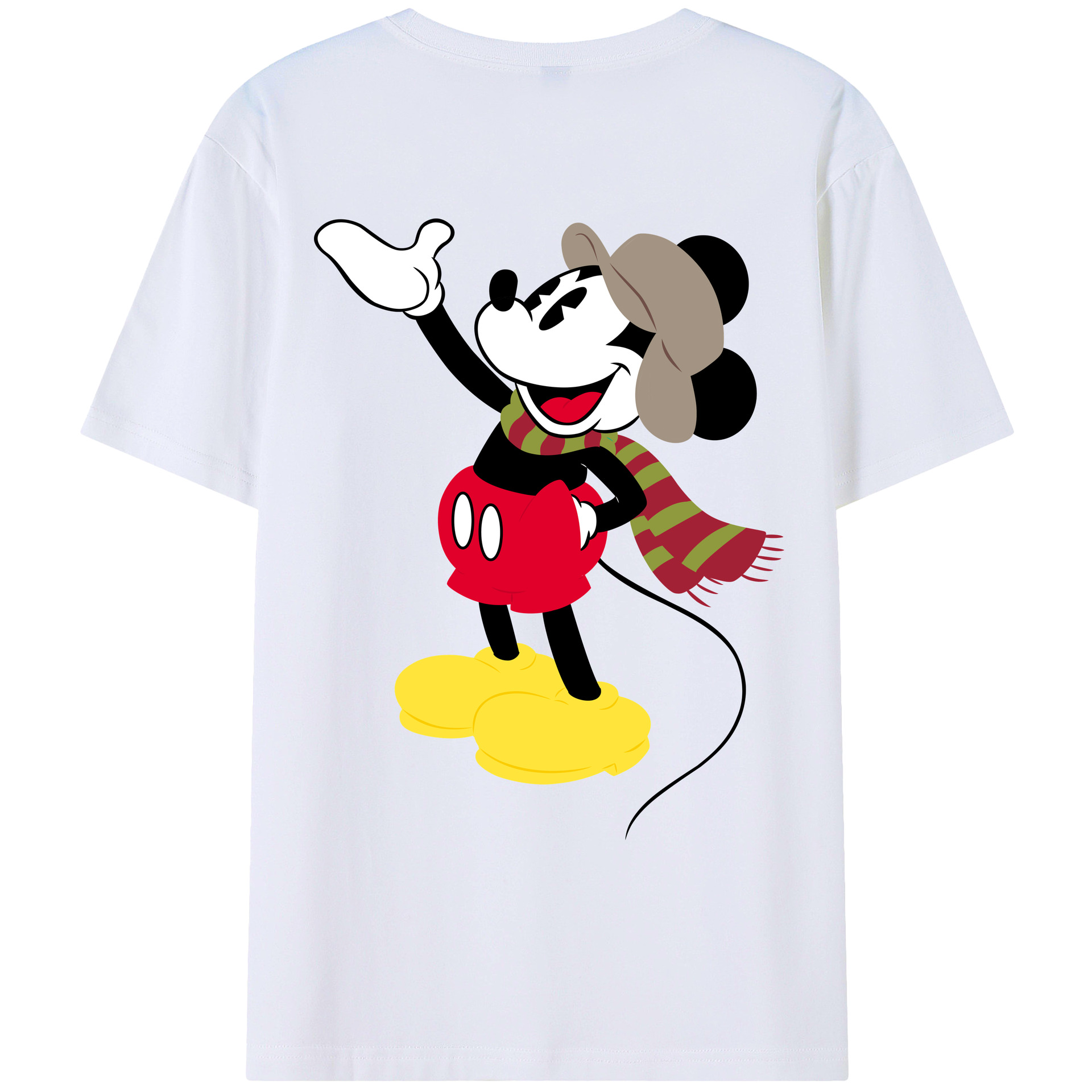 （画像用） ミッキーマウス Mickey Mouse レディース半袖Tシャツ(バックプリント)