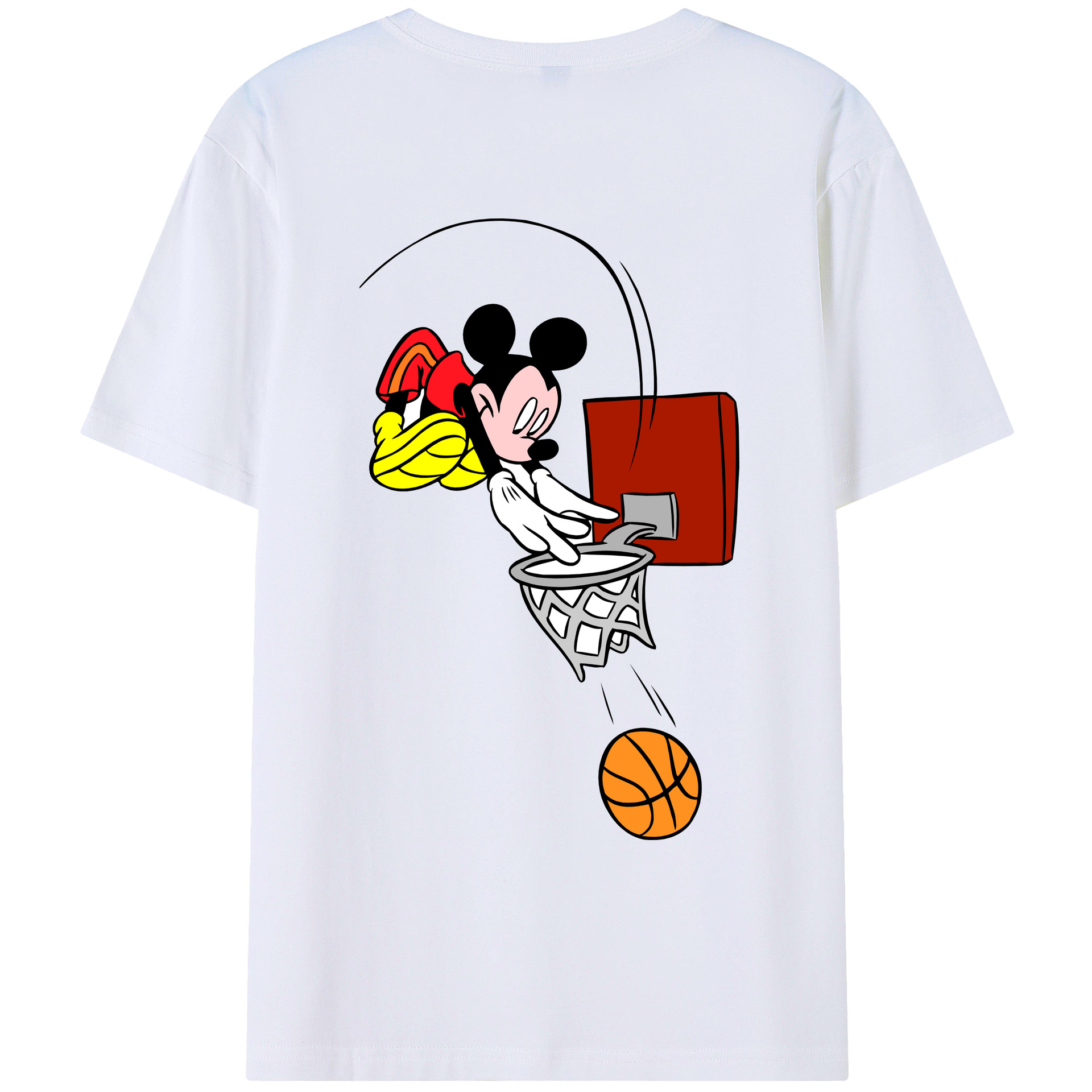 （画像用） ミッキーマウス Mickey Mouse レディース半袖Tシャツ(バックプリント)
