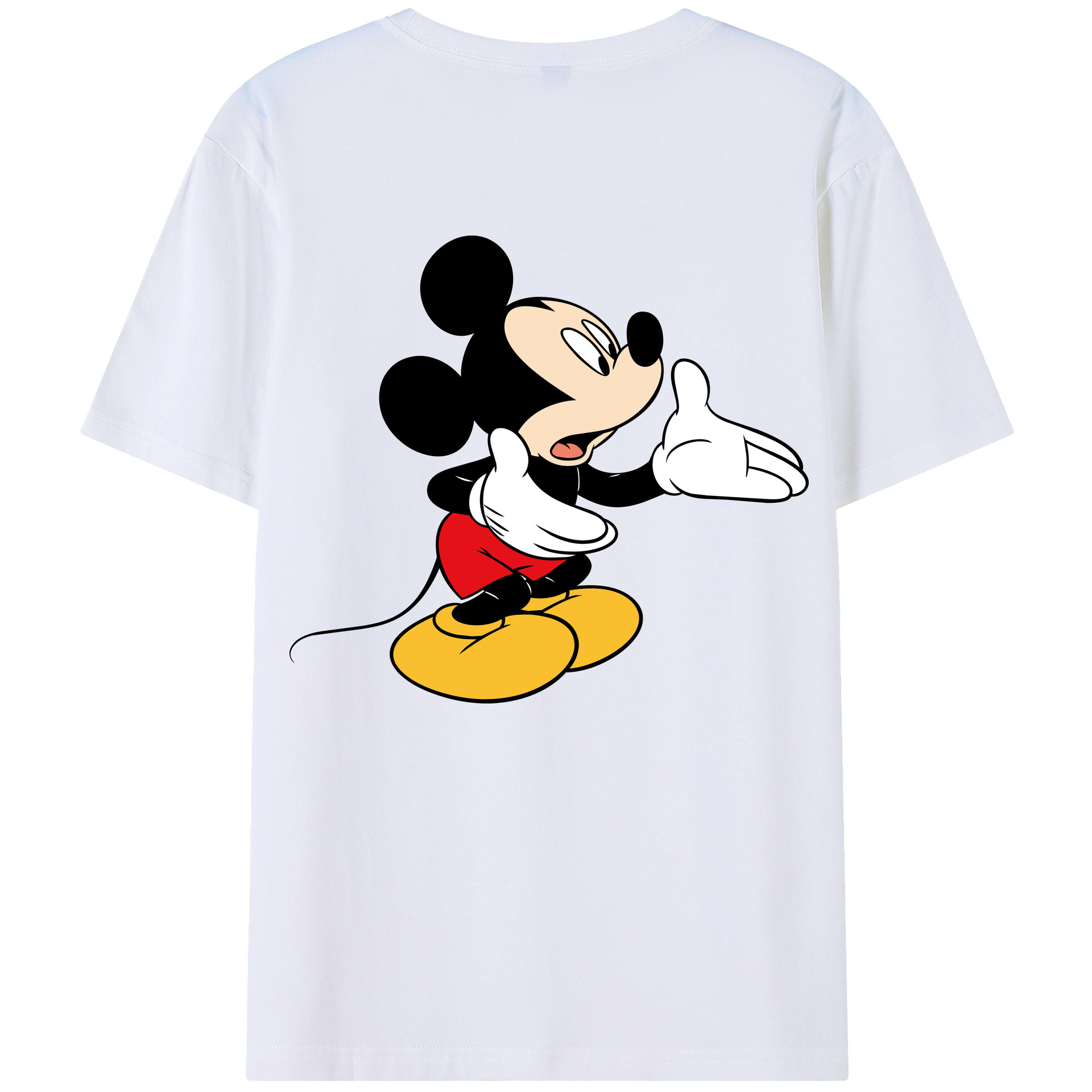 （画像用） ミッキーマウス Mickey Mouse レディース半袖Tシャツ(バックプリント)