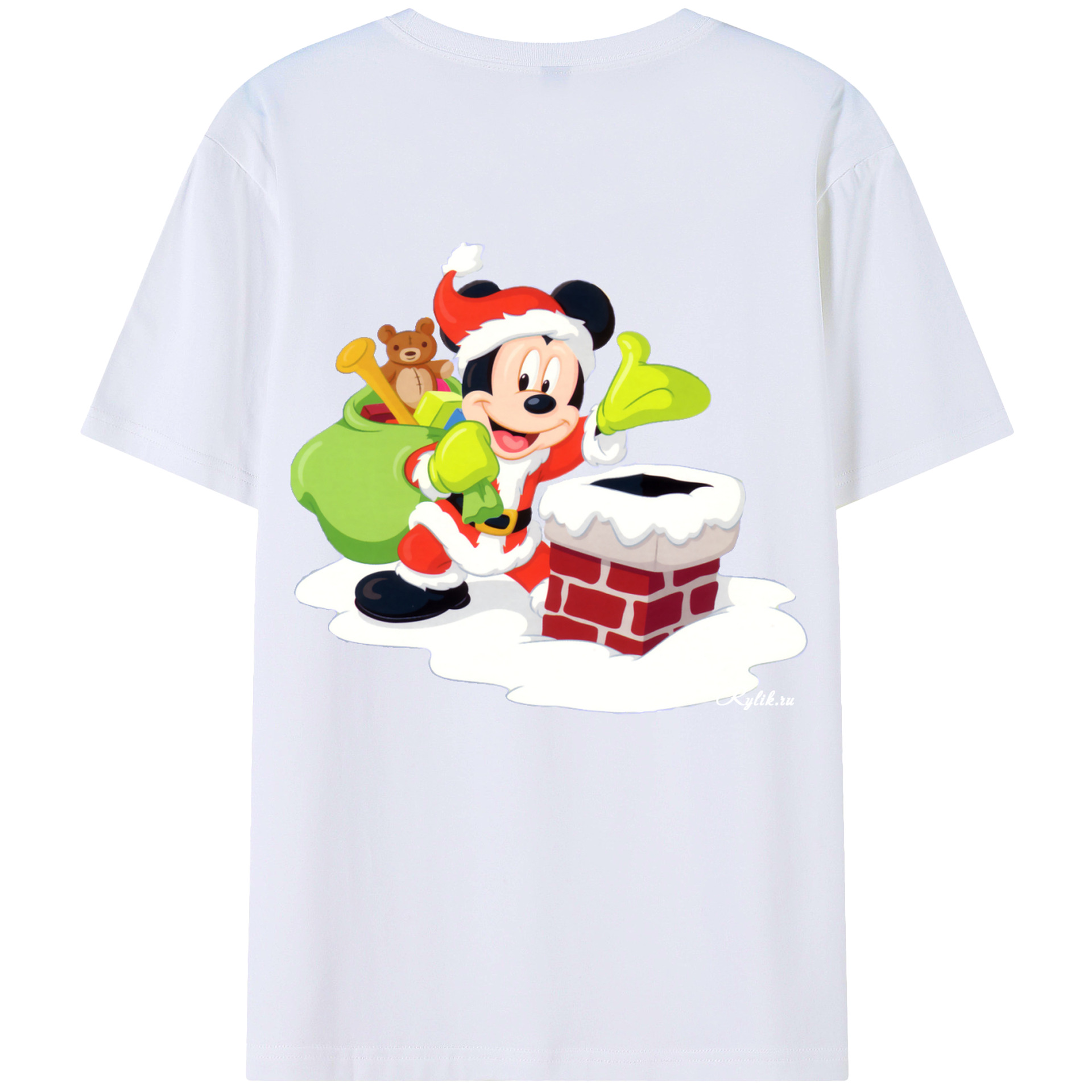 （画像用） ミッキーマウス Mickey Mouse レディース半袖Tシャツ(バックプリント)