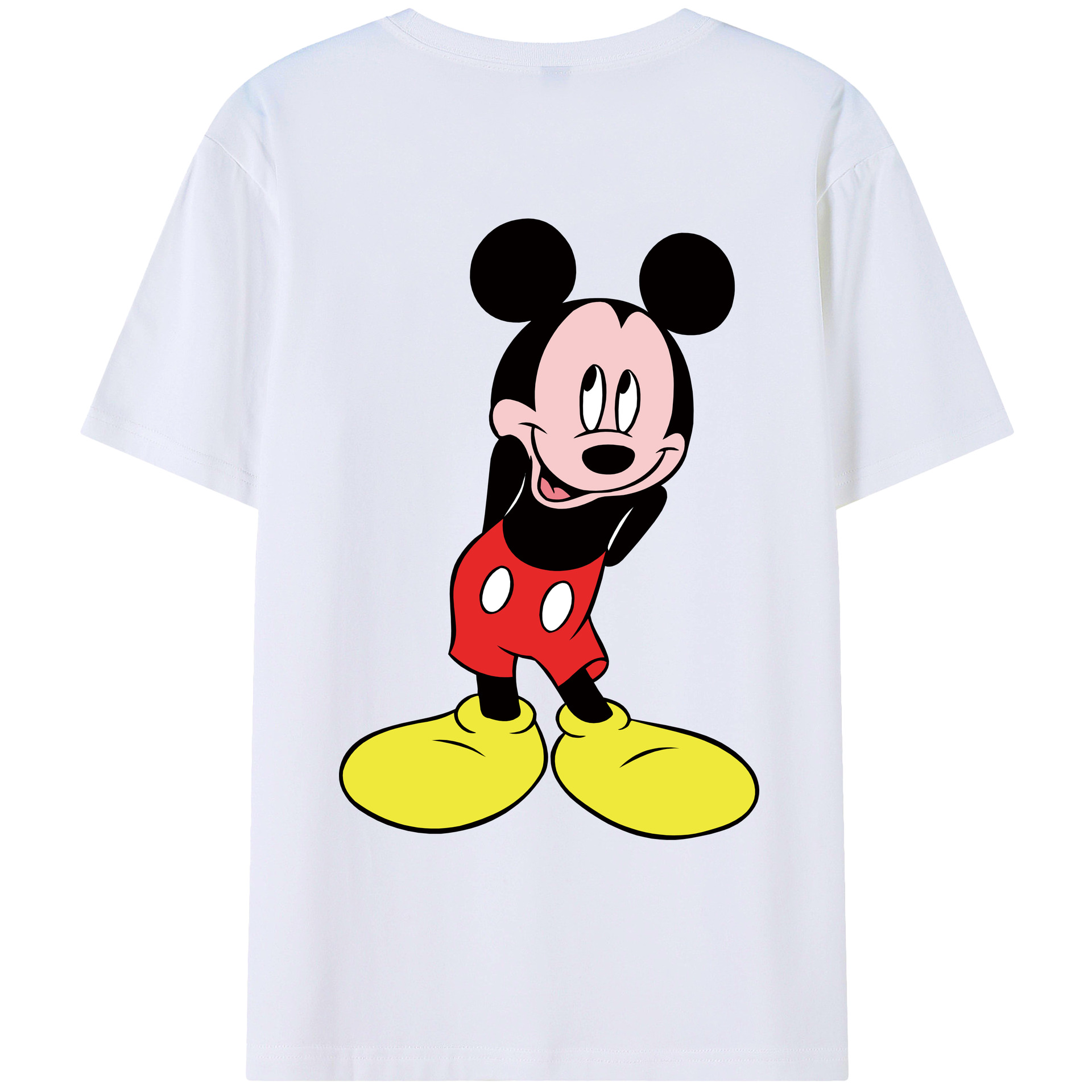 （画像用） ミッキーマウス Mickey Mouse レディース半袖Tシャツ(バックプリント)