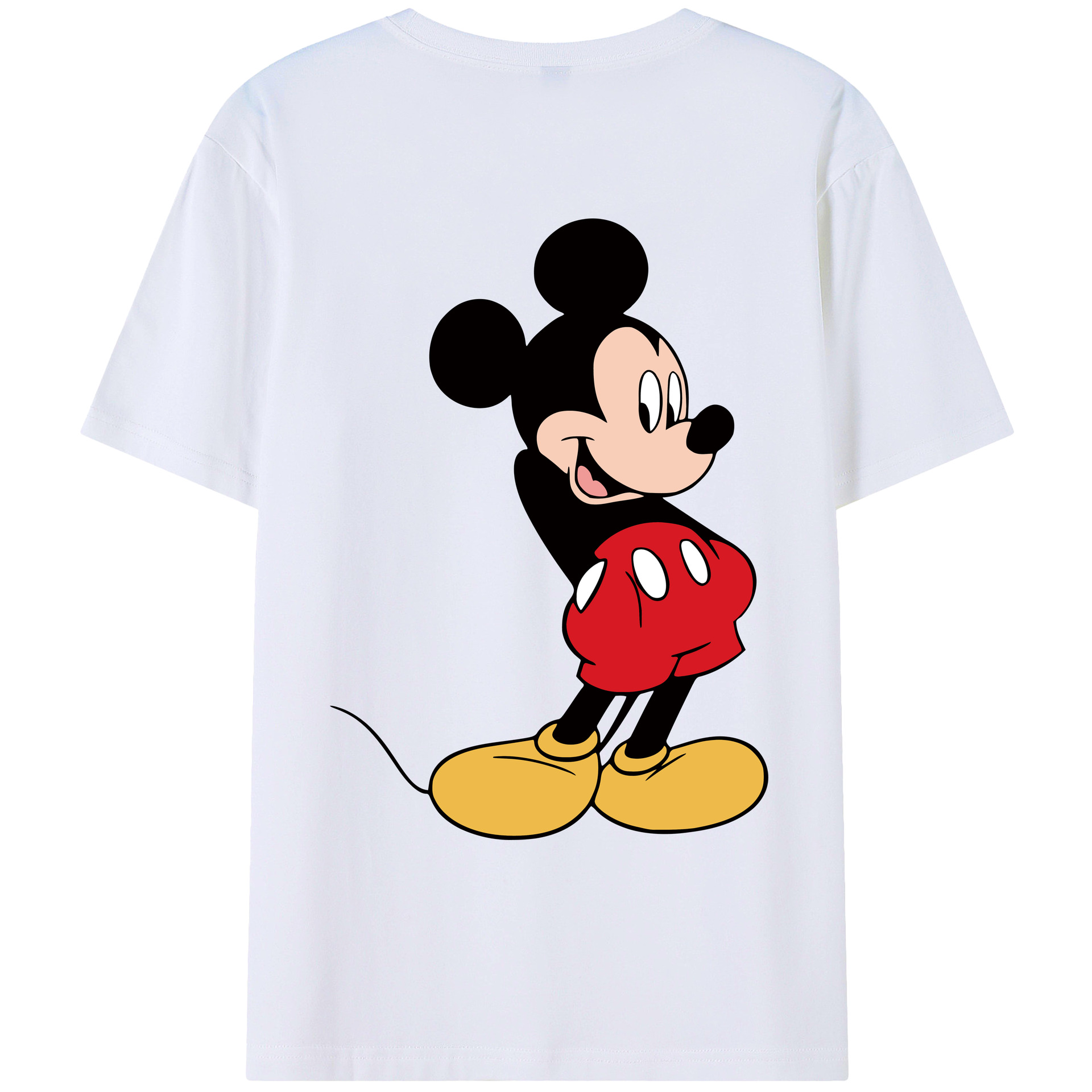 （画像用） ミッキーマウス Mickey Mouse レディース半袖Tシャツ(バックプリント)