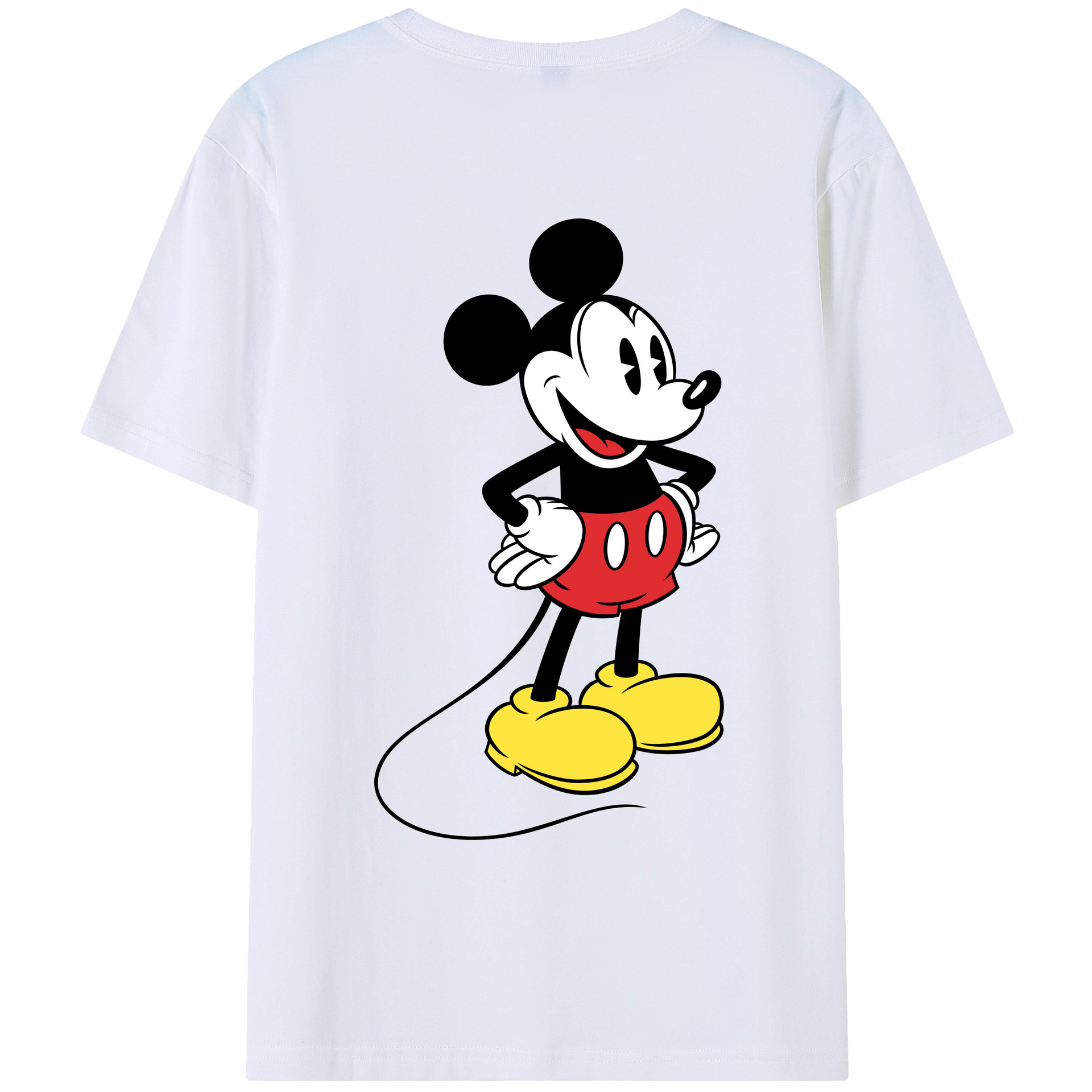 （画像用） ミッキーマウス Mickey Mouse レディース半袖Tシャツ(バックプリント)
