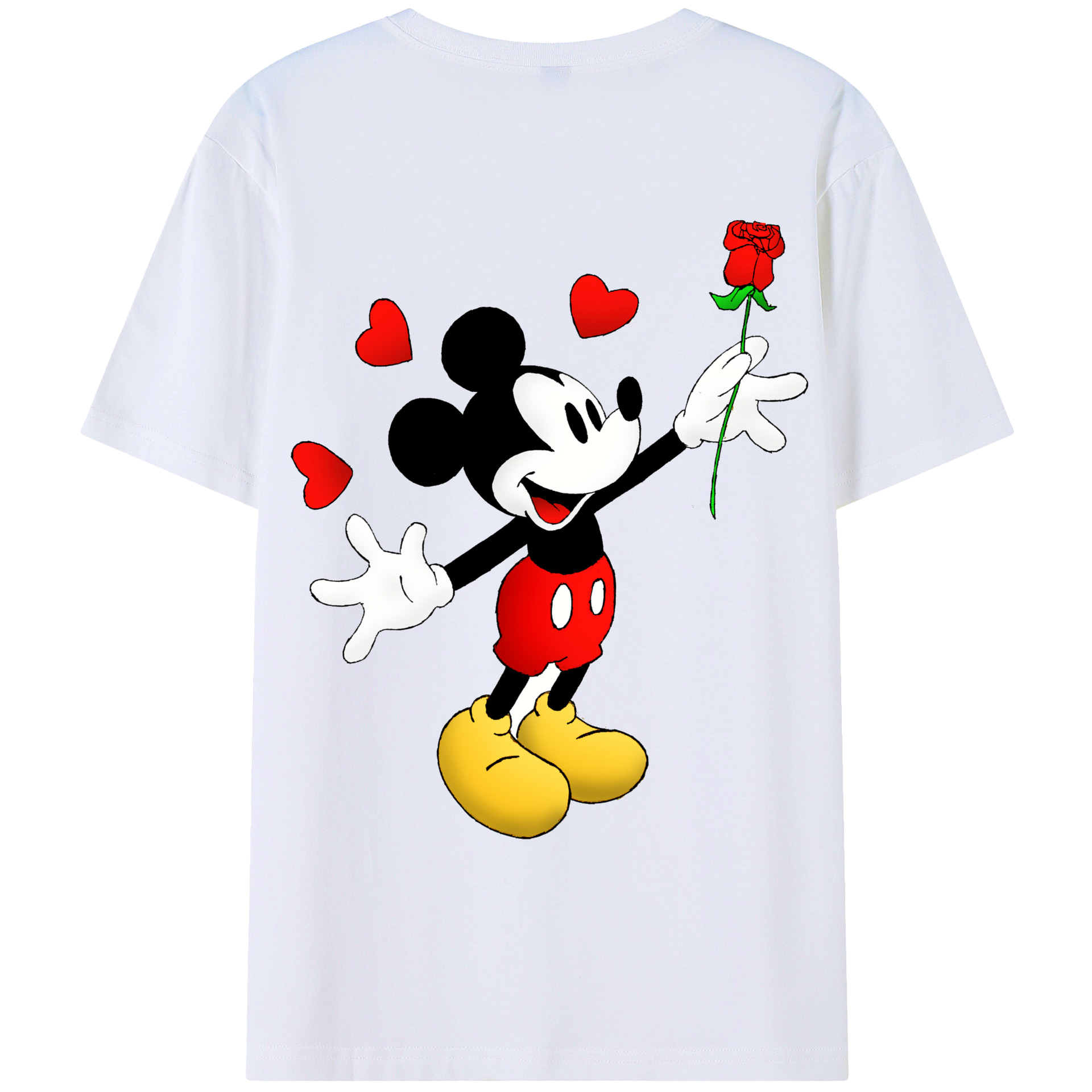 （画像用） ミッキーマウス Mickey Mouse レディース半袖Tシャツ(バックプリント)