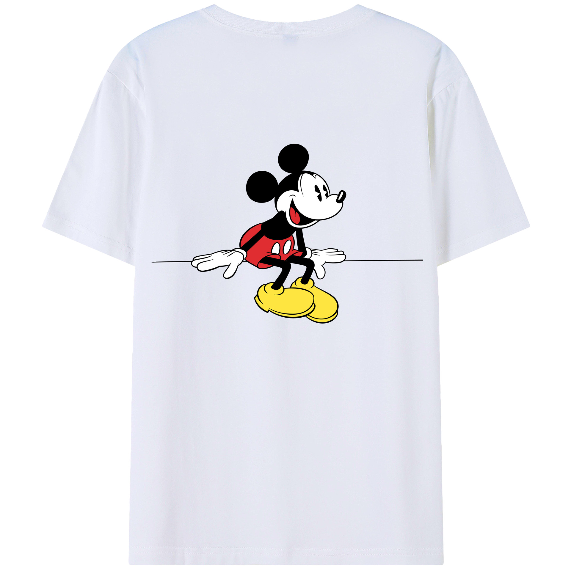 （画像用） ミッキーマウス Mickey Mouse レディース半袖Tシャツ(バックプリント)