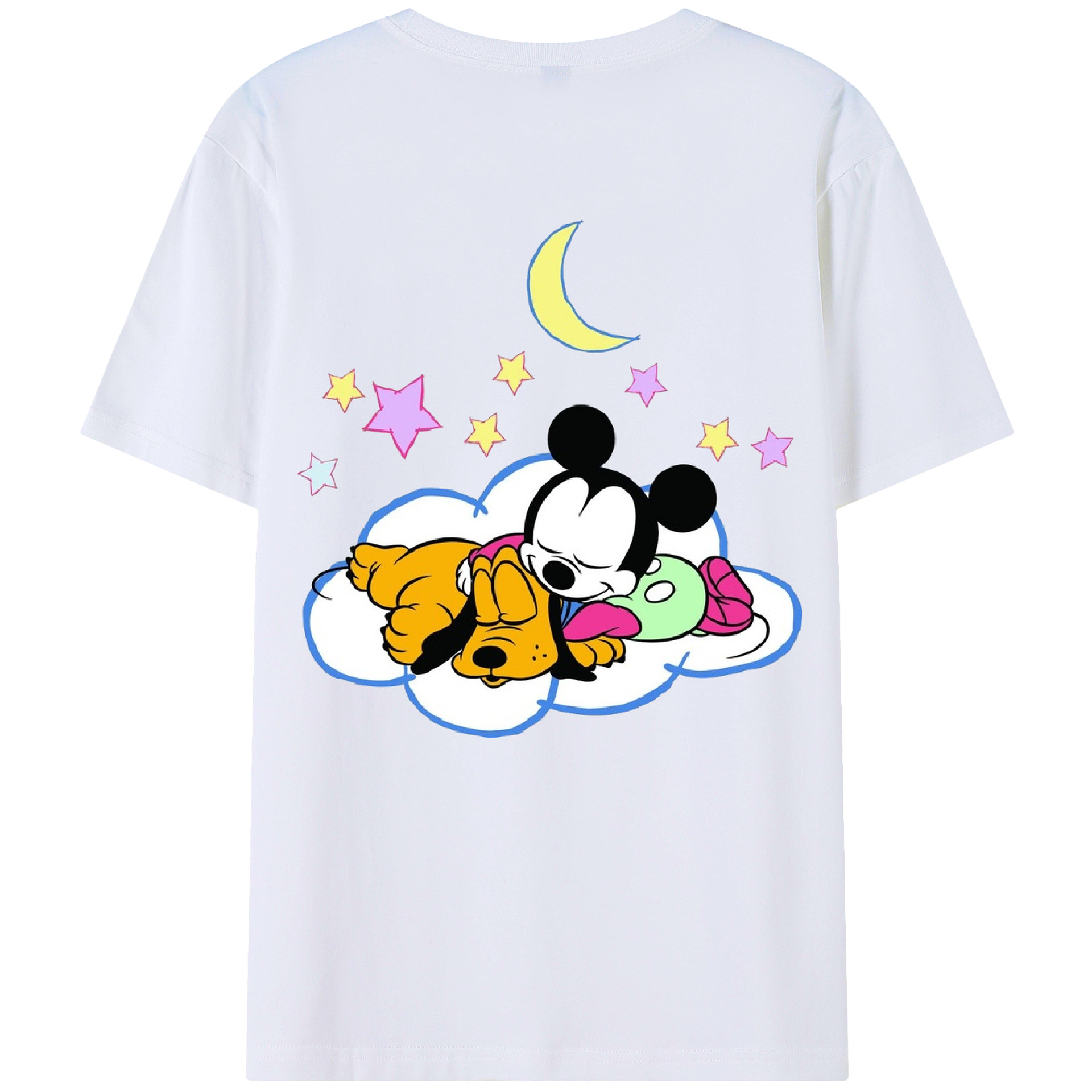 （画像用） ミッキーマウス Mickey Mouse レディース半袖Tシャツ(バックプリント)