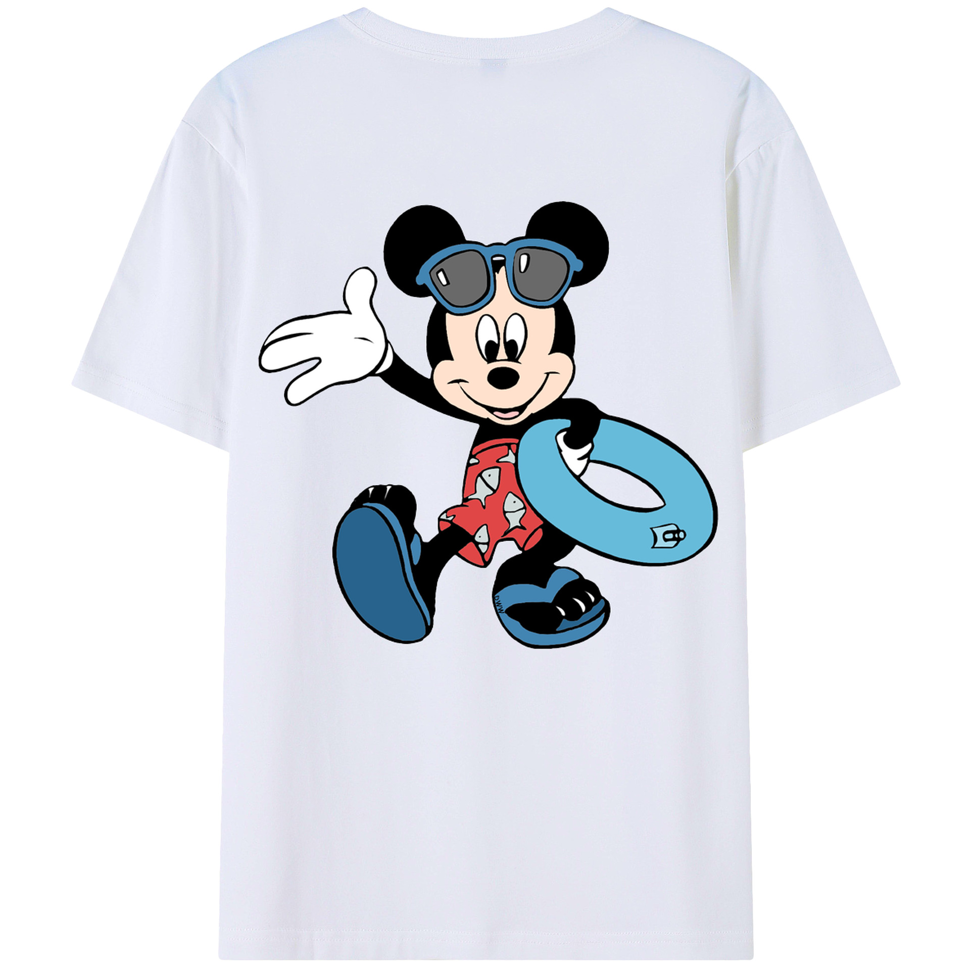 （画像用） ミッキーマウス Mickey Mouse レディース半袖Tシャツ(バックプリント)