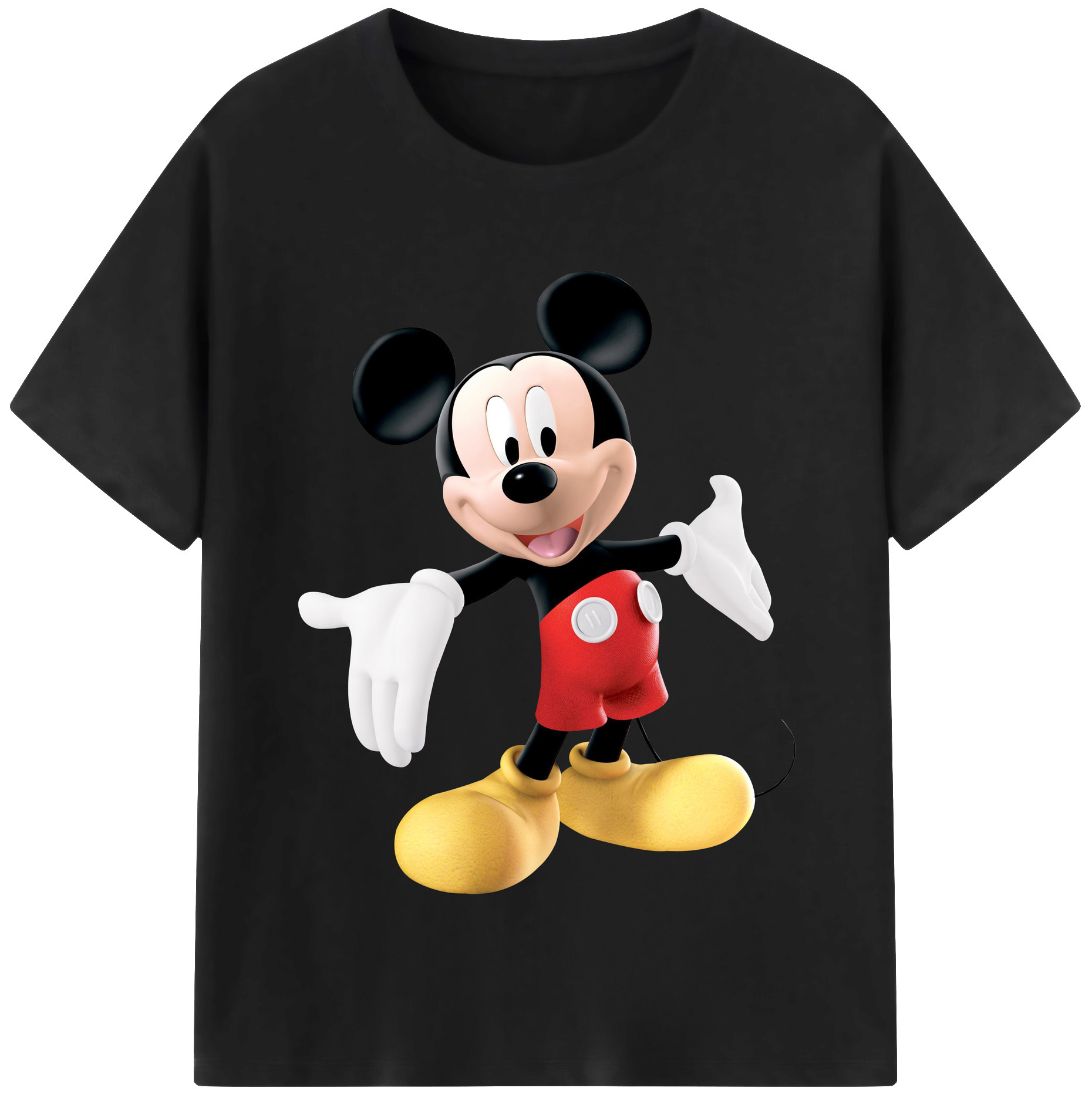 （画像用） ミッキーマウス Mickey Mouse レディースカジュアルプリントTシャツ（綿100％）