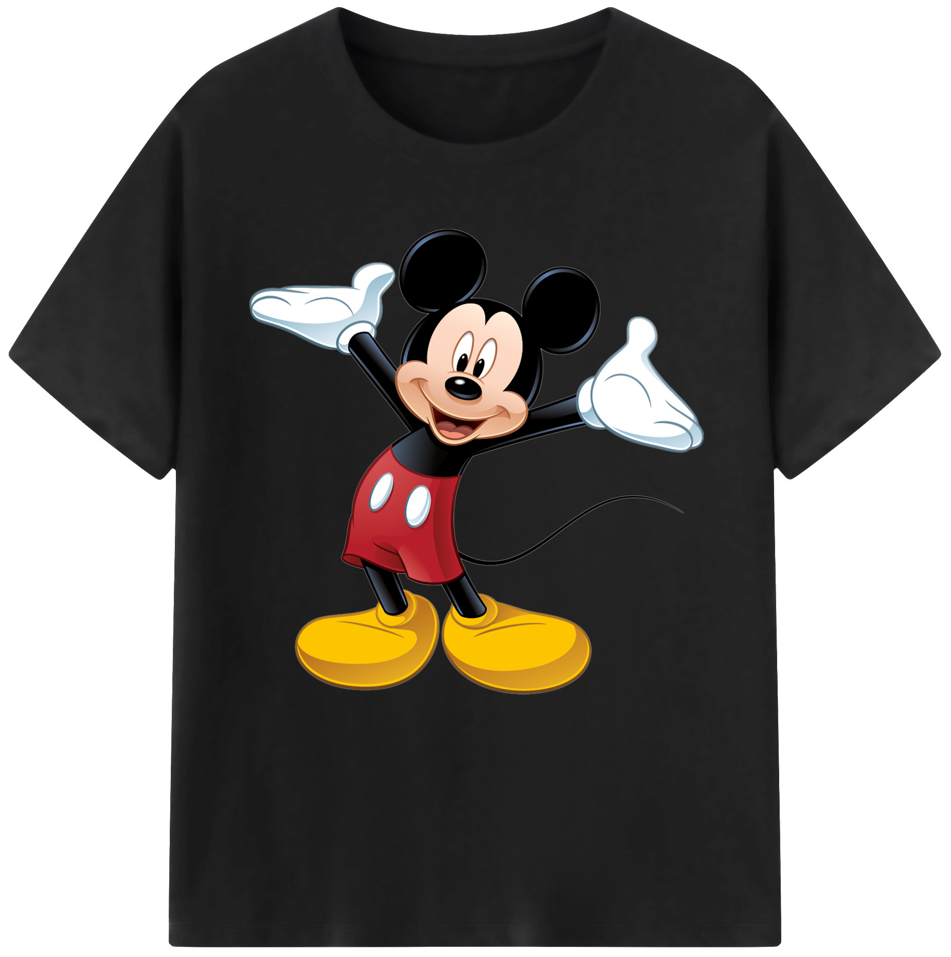 （画像用） ミッキーマウス Mickey Mouse レディースカジュアルプリントTシャツ（綿100％）