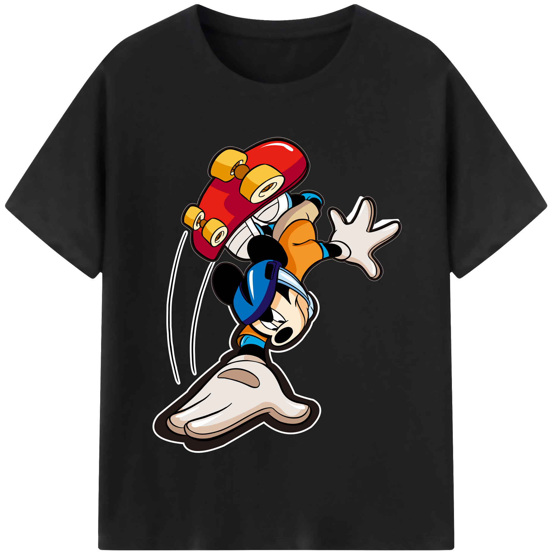 （画像用） ミッキーマウス Mickey Mouse レディースカジュアルプリントTシャツ（綿100％）