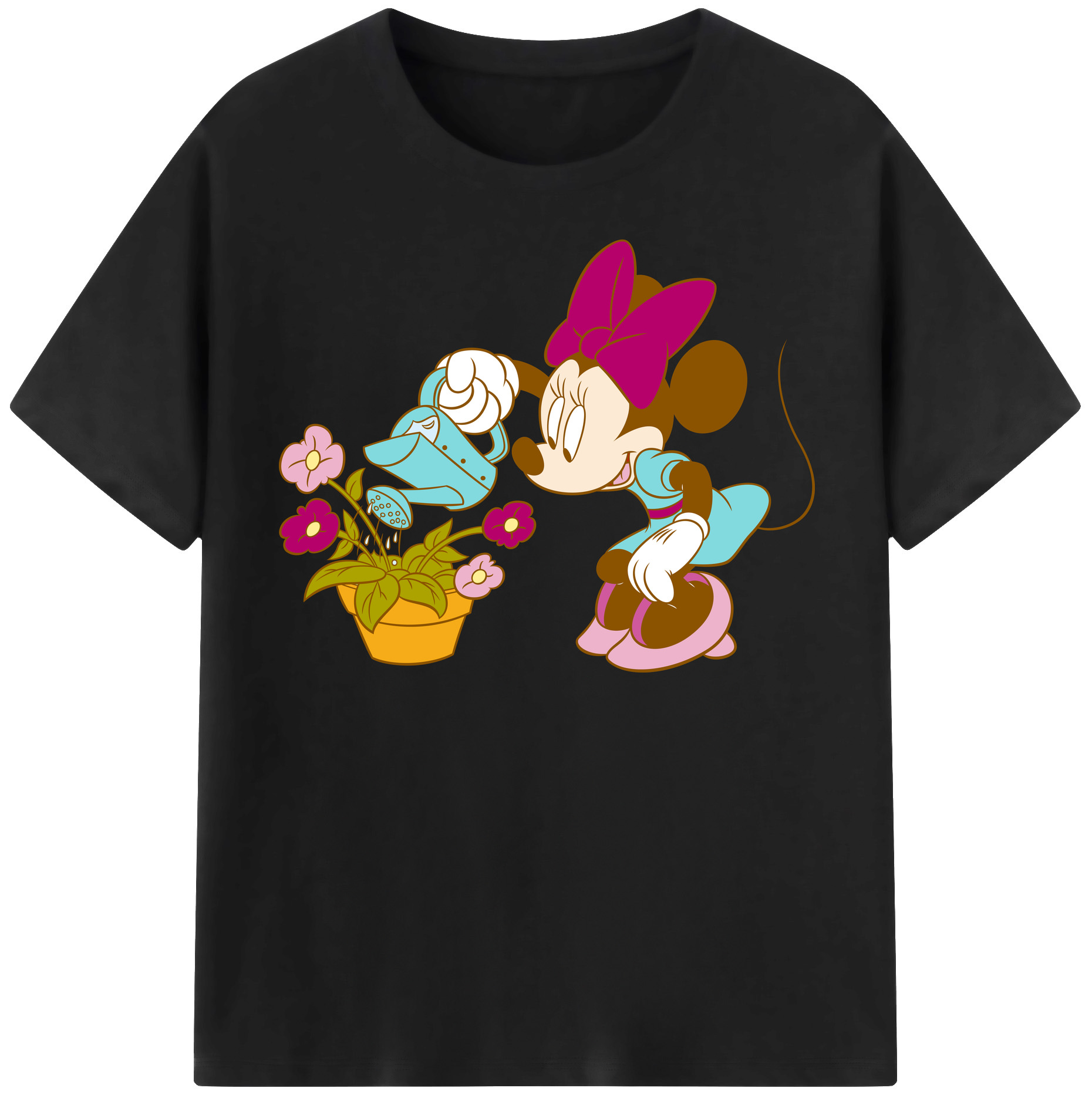 （画像用） ミッキーマウス Mickey Mouse レディースカジュアルプリントTシャツ（綿100％）