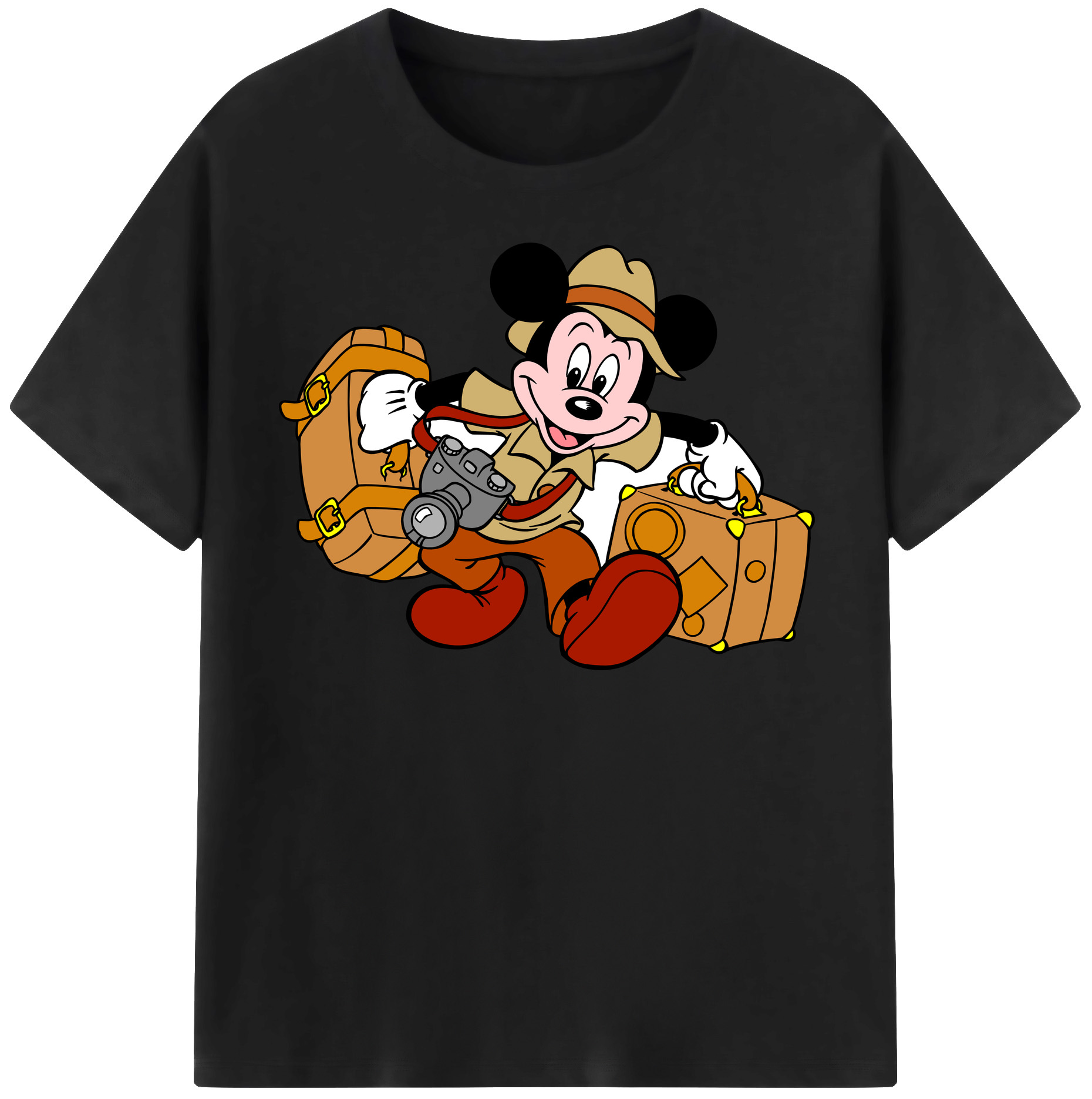 （画像用） ミッキーマウス Mickey Mouse レディースカジュアルプリントTシャツ（綿100％）