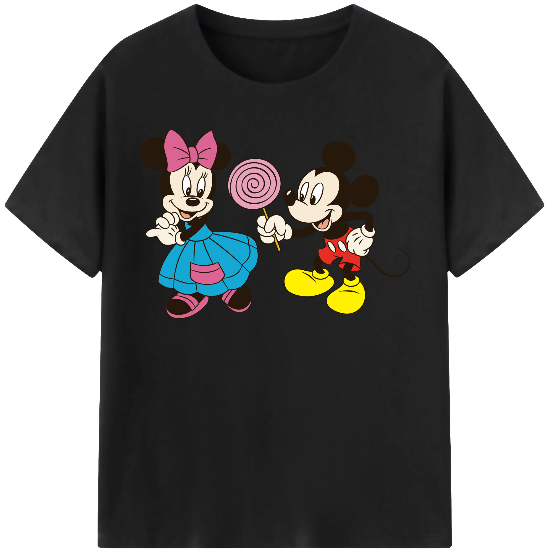 （画像用） ミッキーマウス Mickey Mouse レディースカジュアルプリントTシャツ（綿100％）