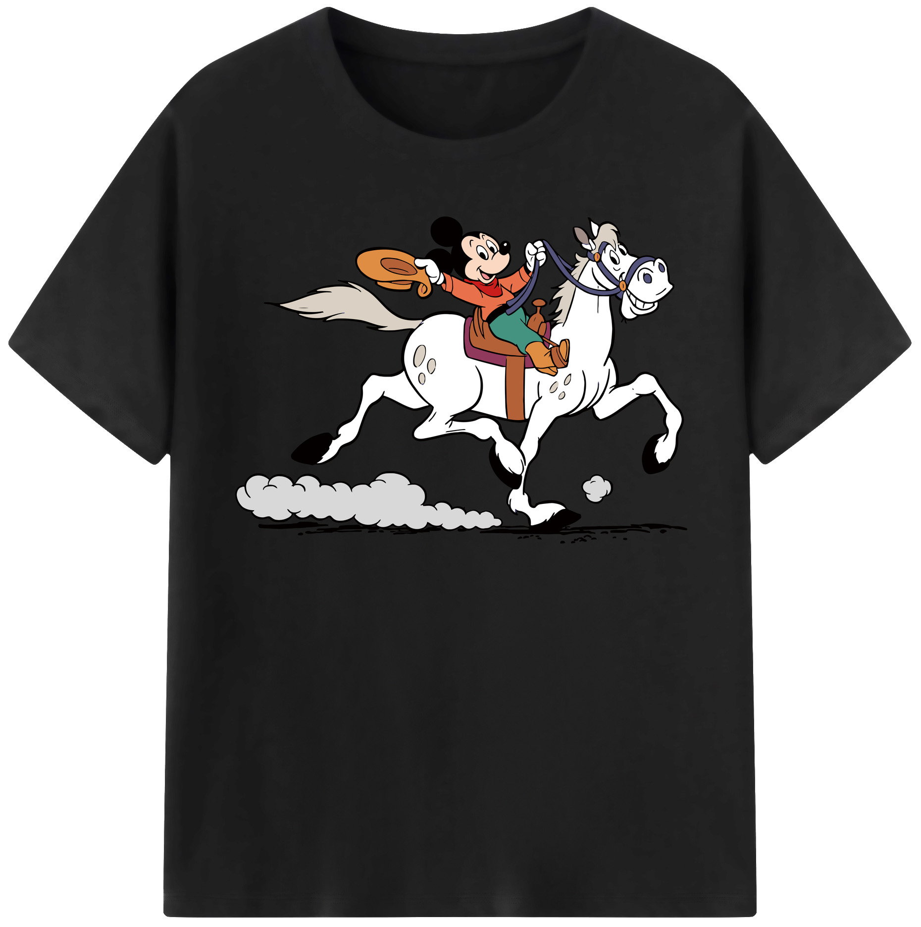 （画像用） ミッキーマウス Mickey Mouse レディースカジュアルプリントTシャツ（綿100％）