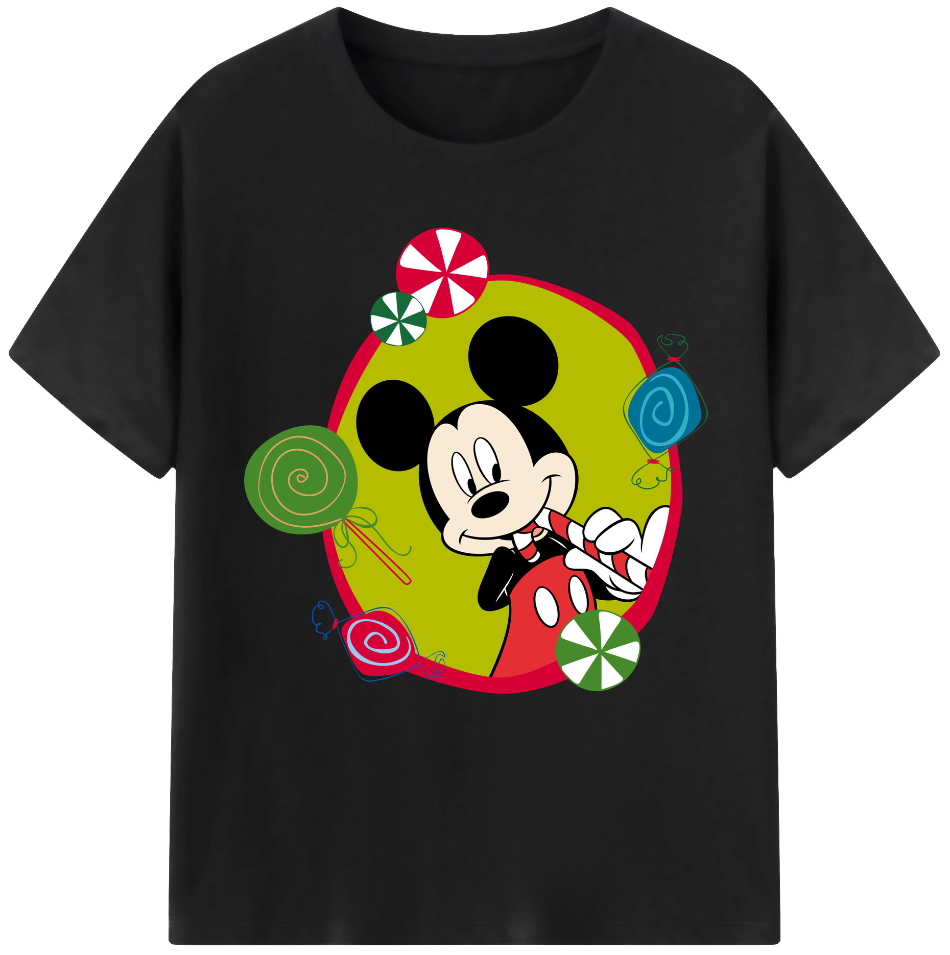 （画像用） ミッキーマウス Mickey Mouse レディースカジュアルプリントTシャツ（綿100％）