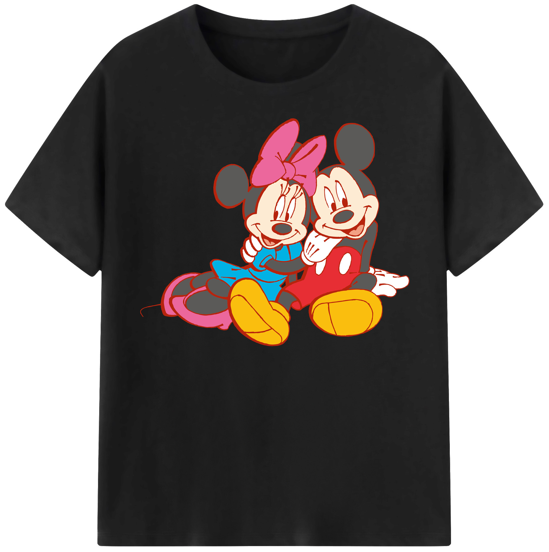 （画像用） ミッキーマウス Mickey Mouse レディースカジュアルプリントTシャツ（綿100％）