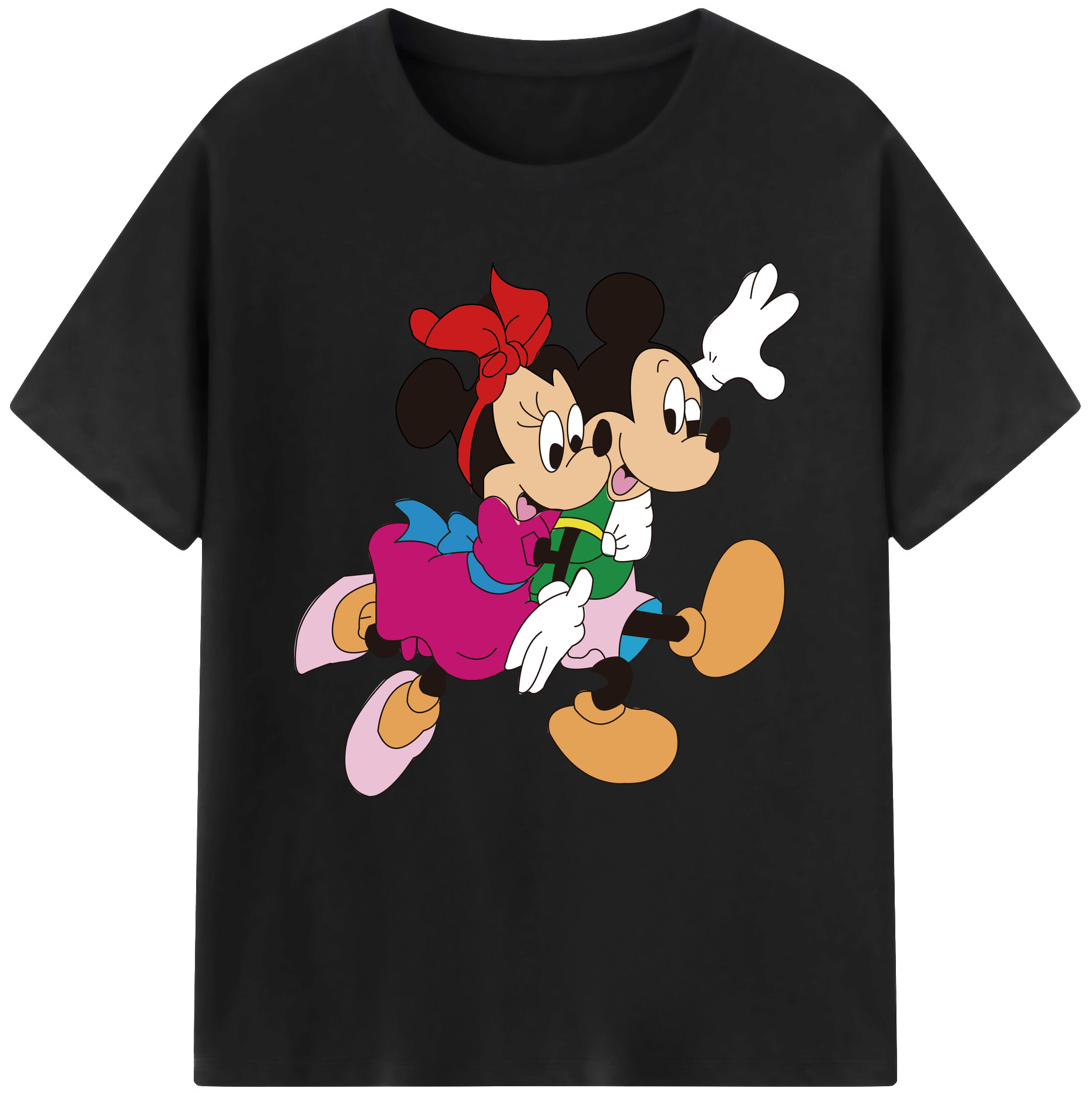 （画像用） ミッキーマウス Mickey Mouse レディースカジュアルプリントTシャツ（綿100％）