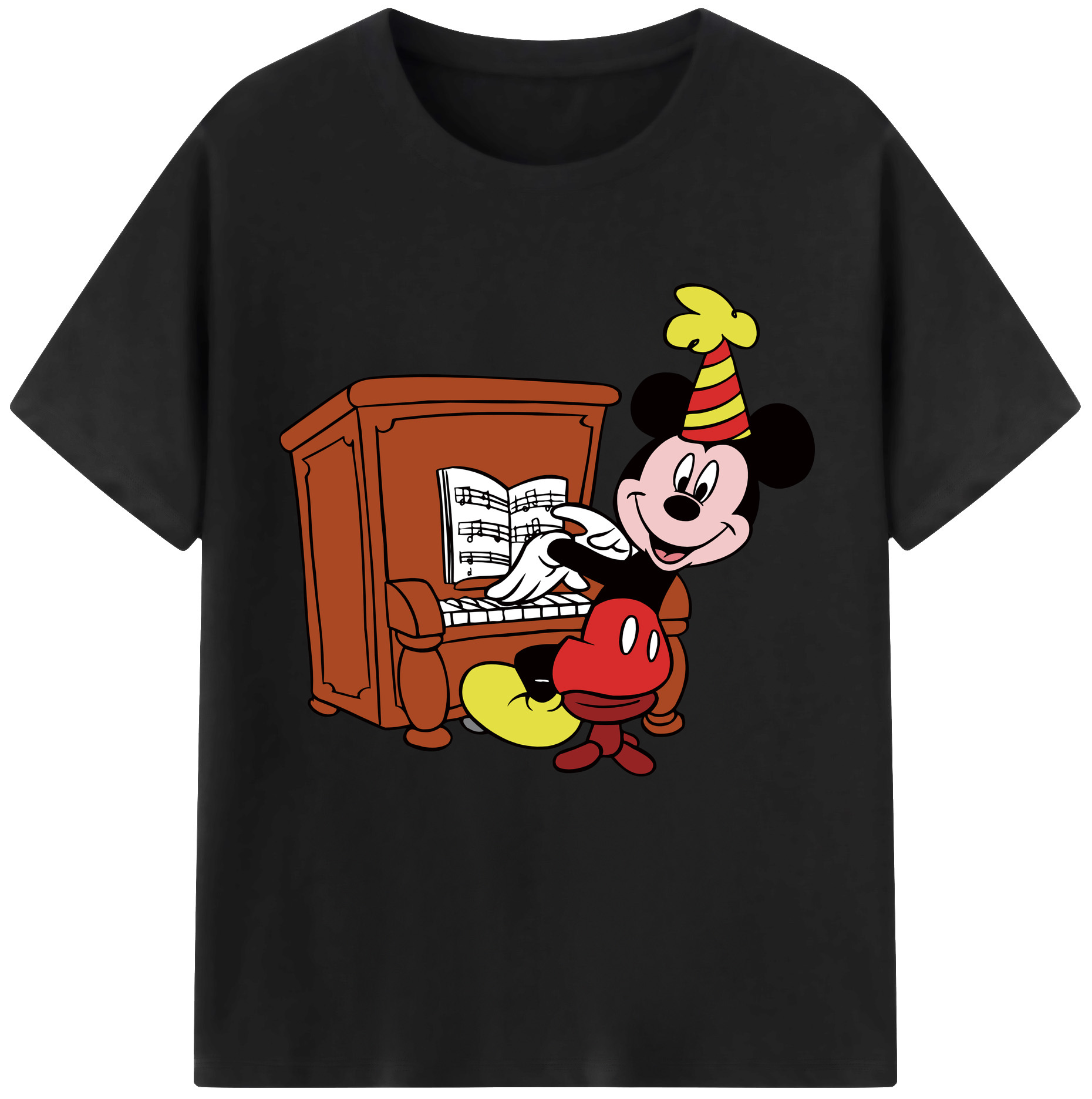 （画像用） ミッキーマウス Mickey Mouse レディースカジュアルプリントTシャツ（綿100％）