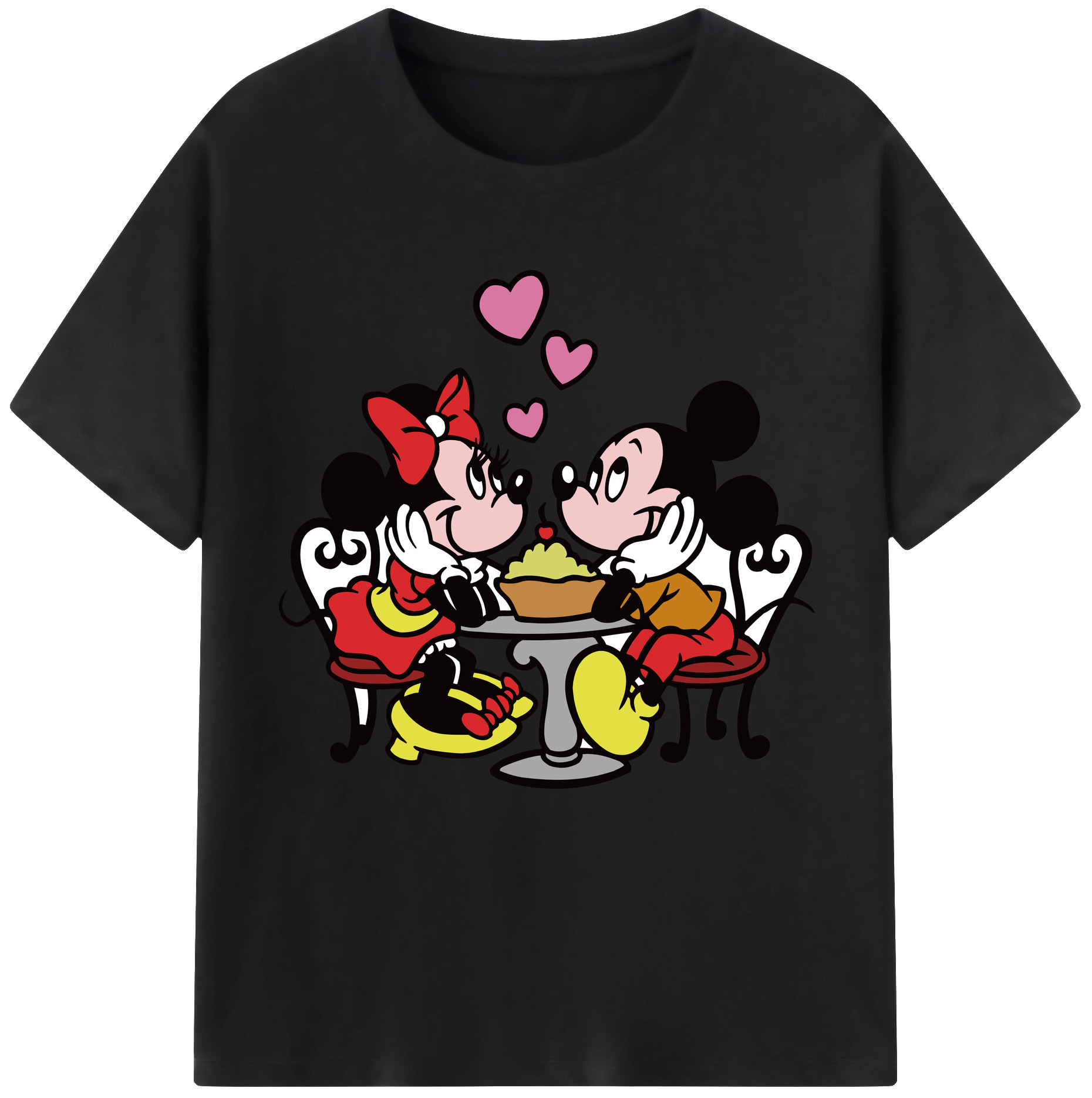 （画像用） ミッキーマウス Mickey Mouse レディースカジュアルプリントTシャツ（綿100％）
