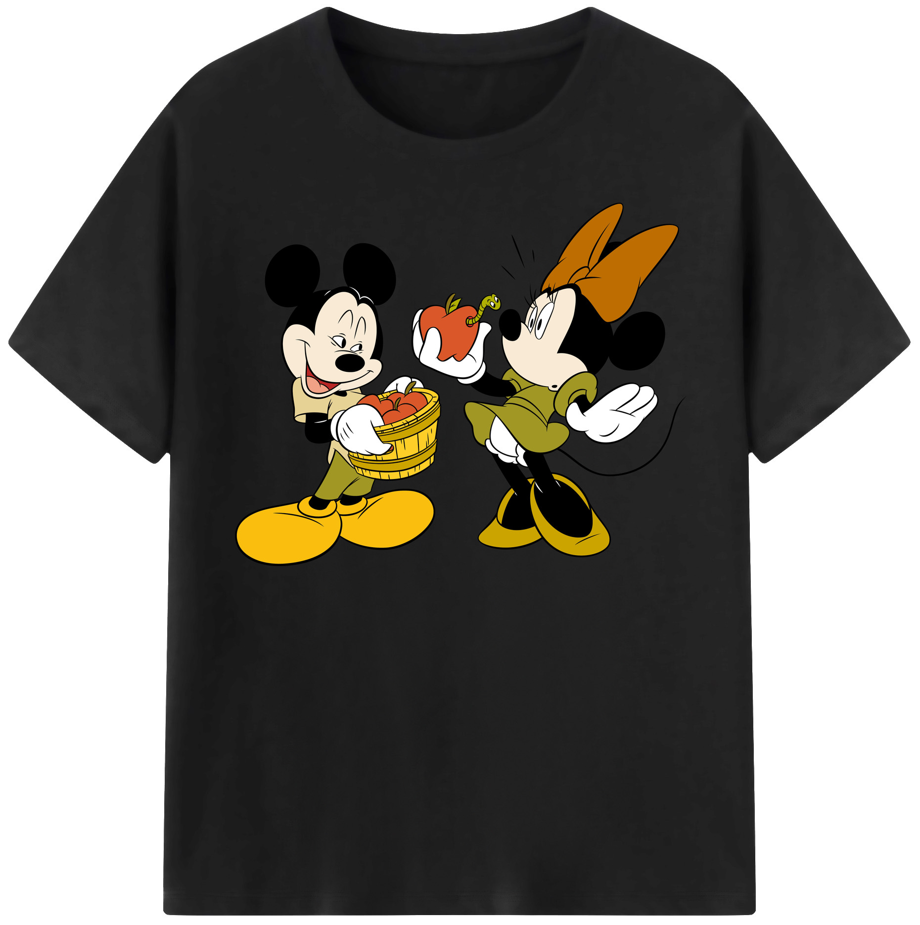（画像用） ミッキーマウス Mickey Mouse レディースカジュアルプリントTシャツ（綿100％）