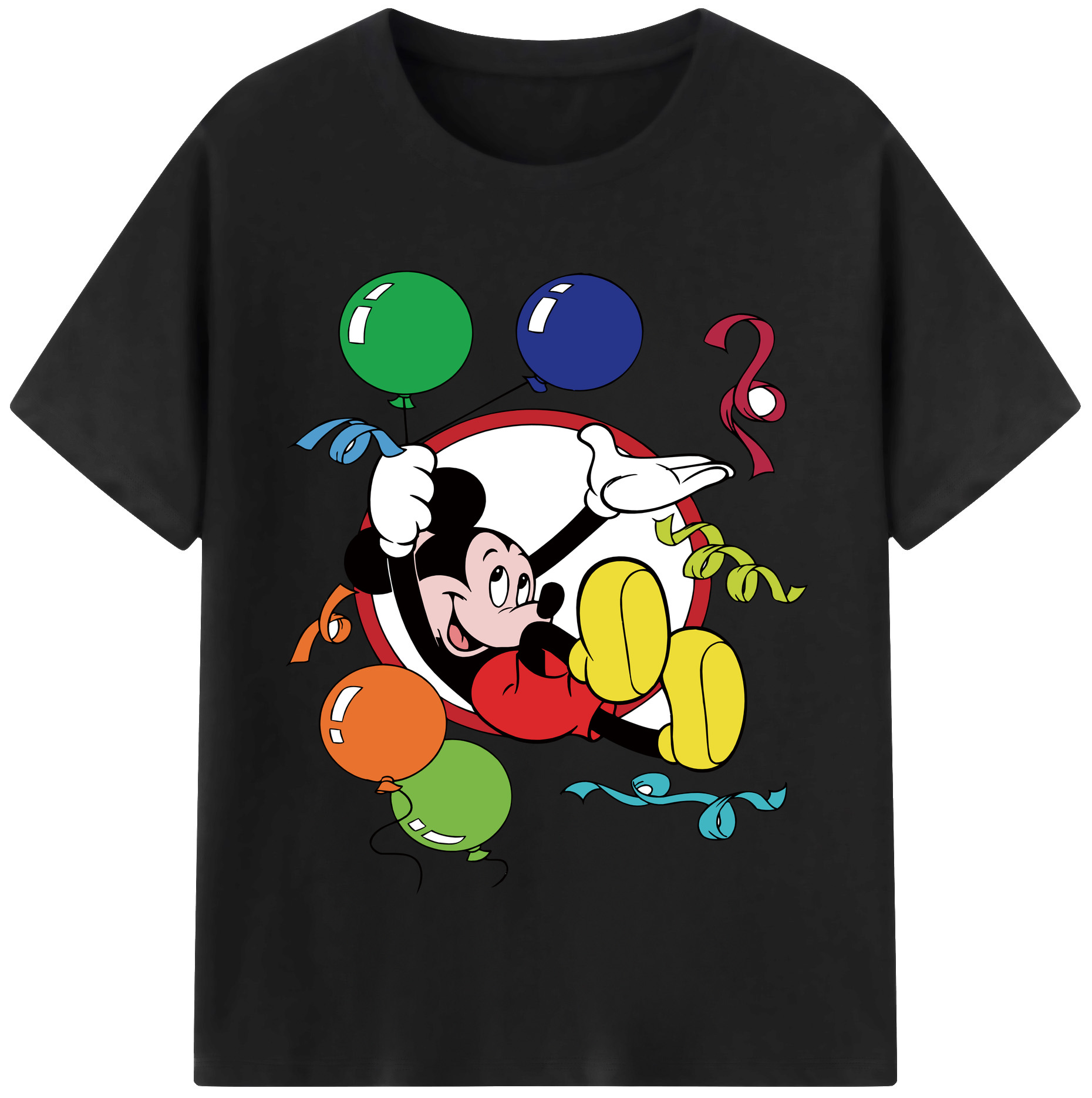 （画像用） ミッキーマウス Mickey Mouse レディースカジュアルプリントTシャツ（綿100％）