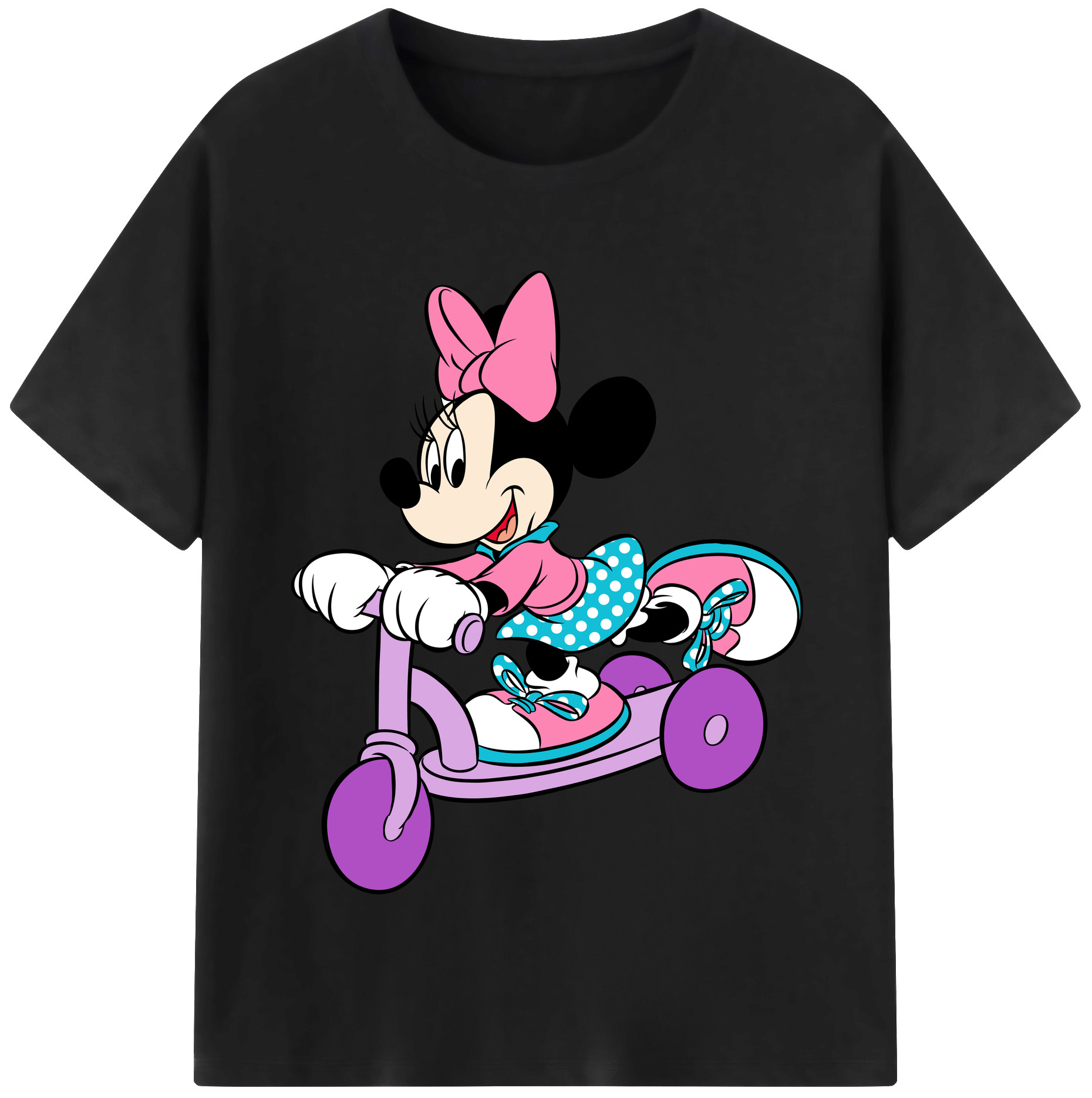 （画像用） ミッキーマウス Mickey Mouse レディースカジュアルプリントTシャツ（綿100％）