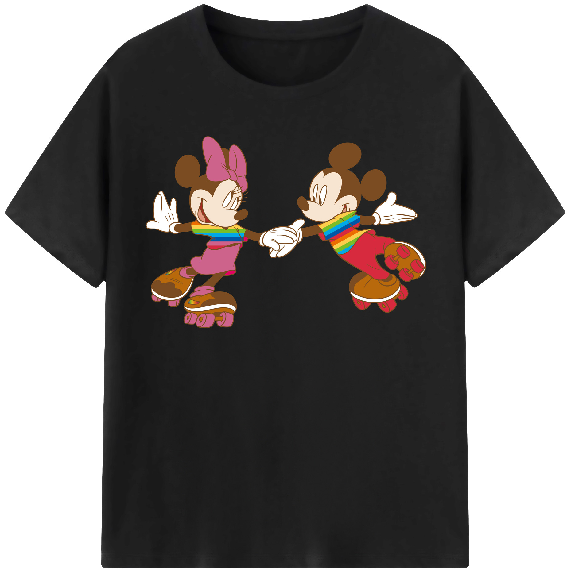 （画像用） ミッキーマウス Mickey Mouse レディースカジュアルプリントTシャツ（綿100％）
