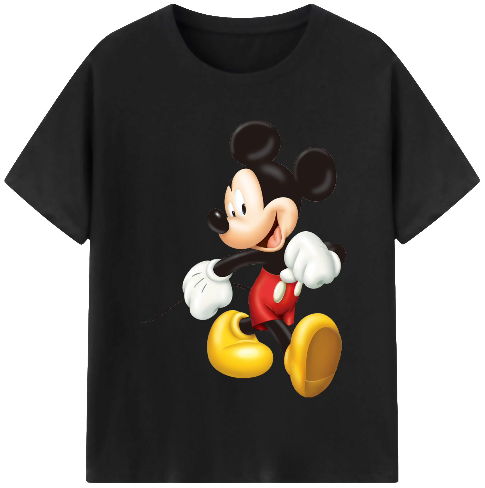 （画像用） ミッキーマウス Mickey Mouse レディースカジュアルプリントTシャツ（綿100％）