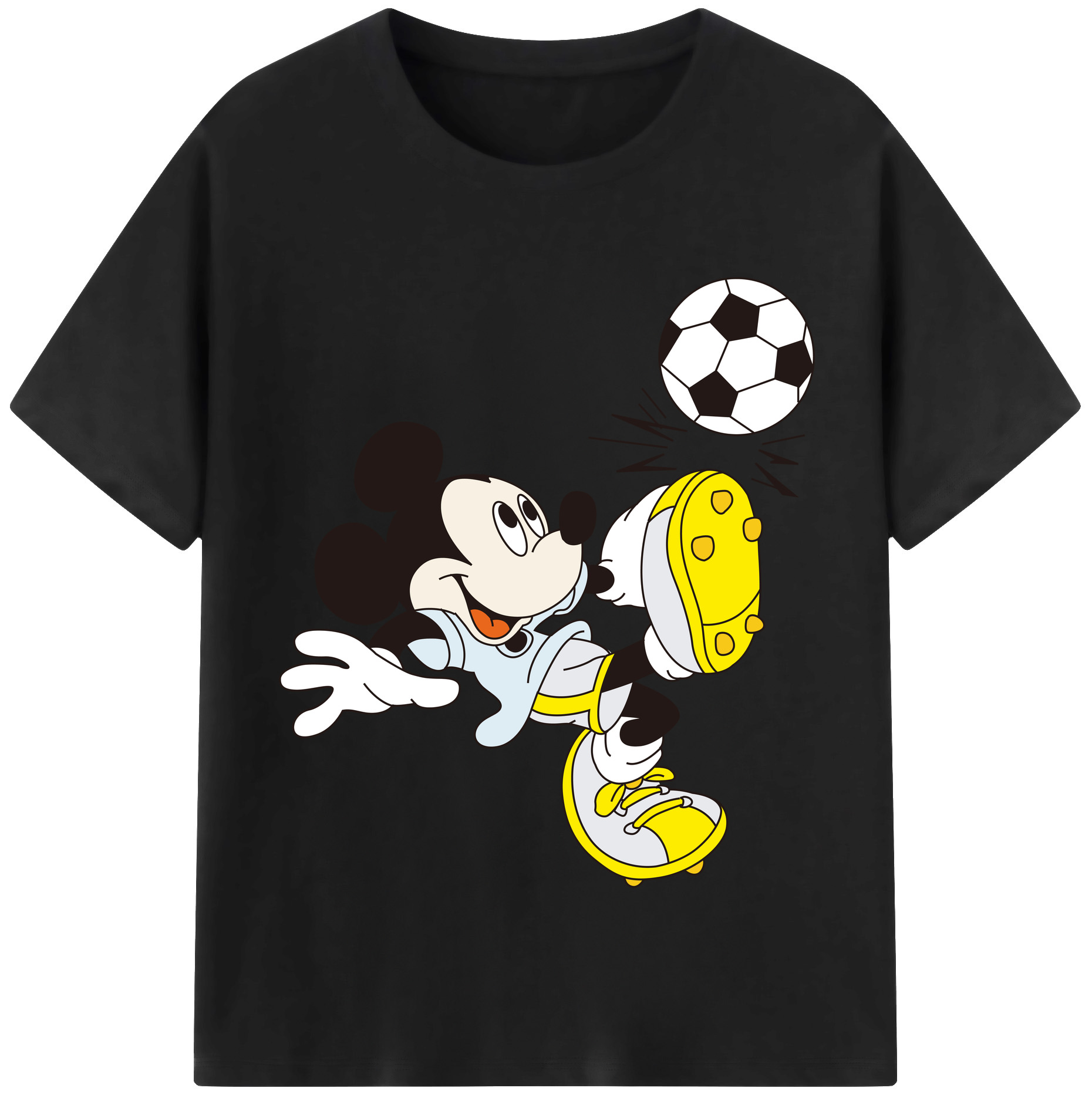 （画像用） ミッキーマウス Mickey Mouse レディースカジュアルプリントTシャツ（綿100％）