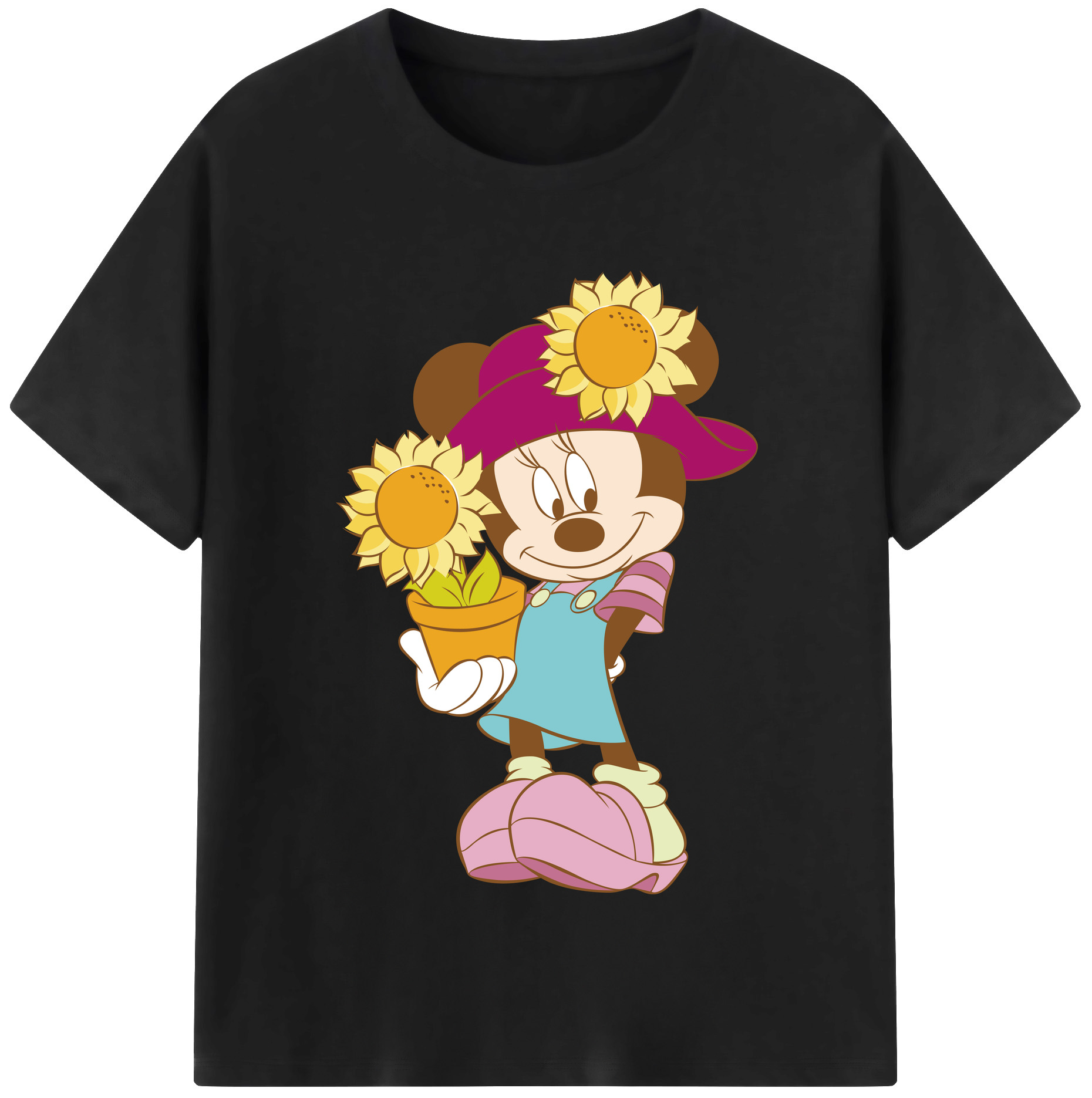 （画像用） ミッキーマウス Mickey Mouse レディースカジュアルプリントTシャツ（綿100％）