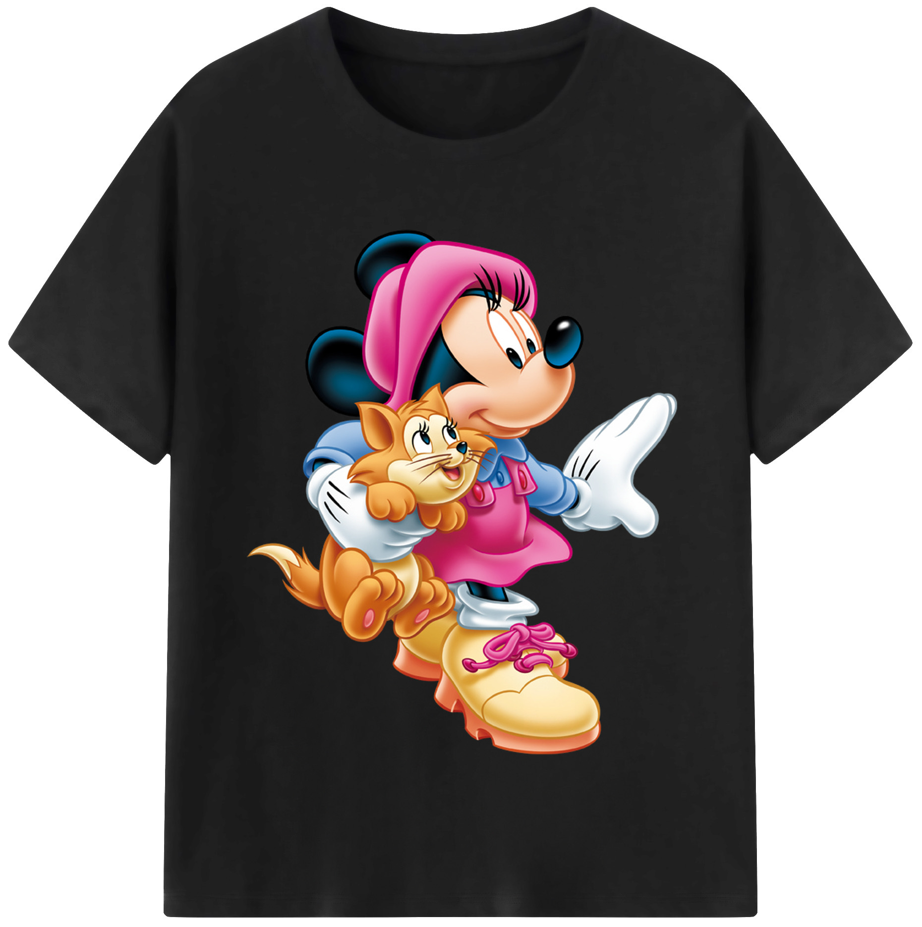 （画像用） ミッキーマウス Mickey Mouse レディースカジュアルプリントTシャツ（綿100％）