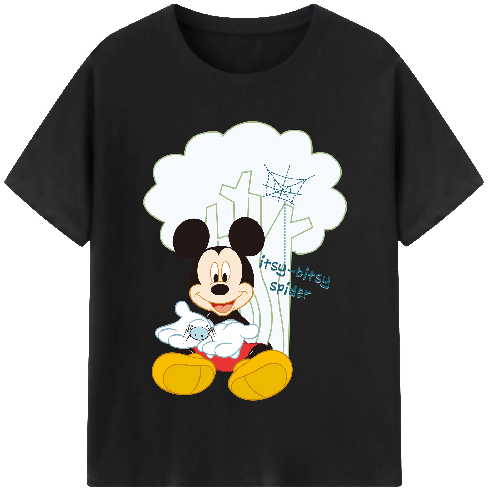 （画像用） ミッキーマウス Mickey Mouse レディースカジュアルプリントTシャツ（綿100％）