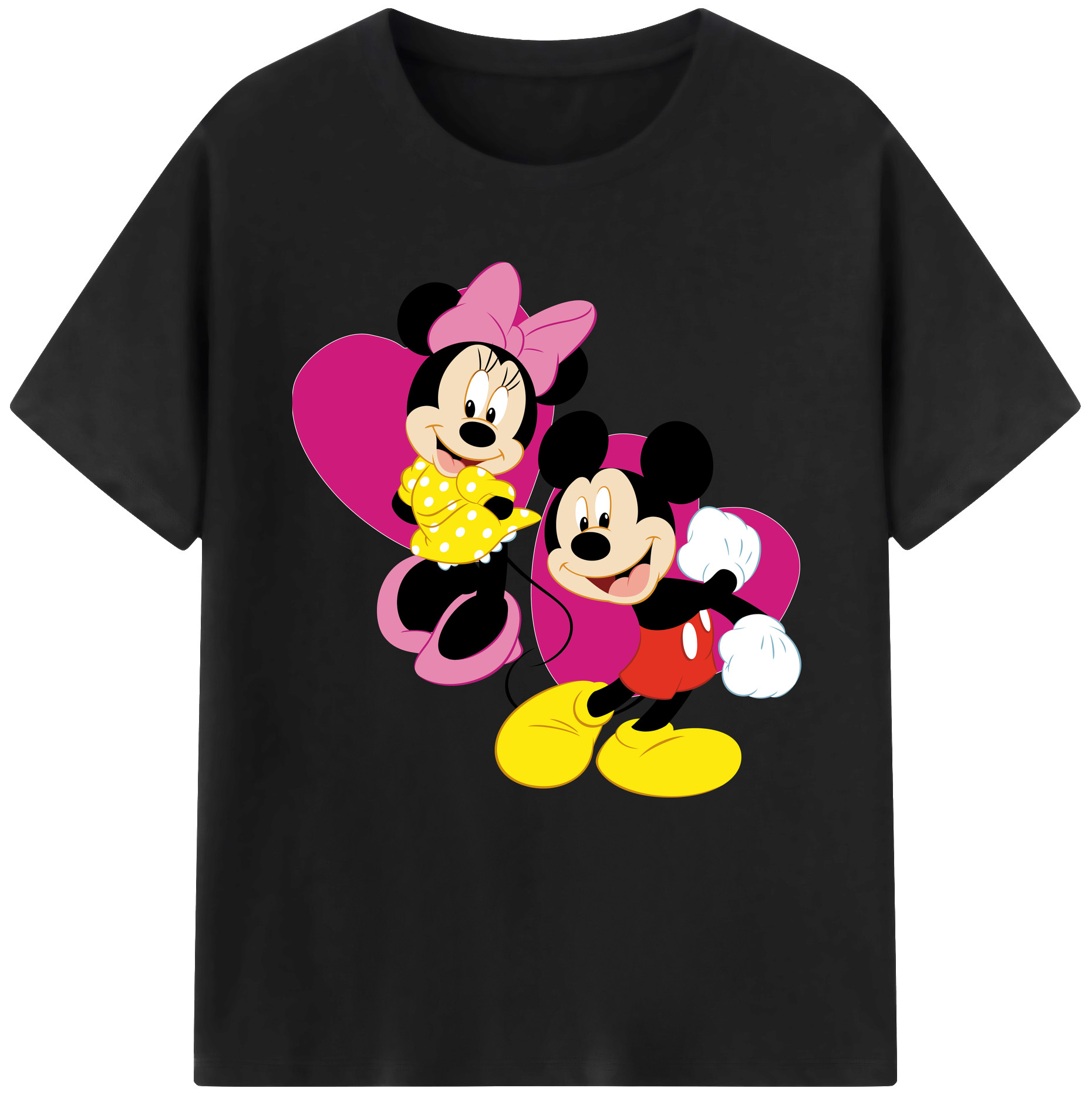 （画像用） ミッキーマウス Mickey Mouse レディースカジュアルプリントTシャツ（綿100％）