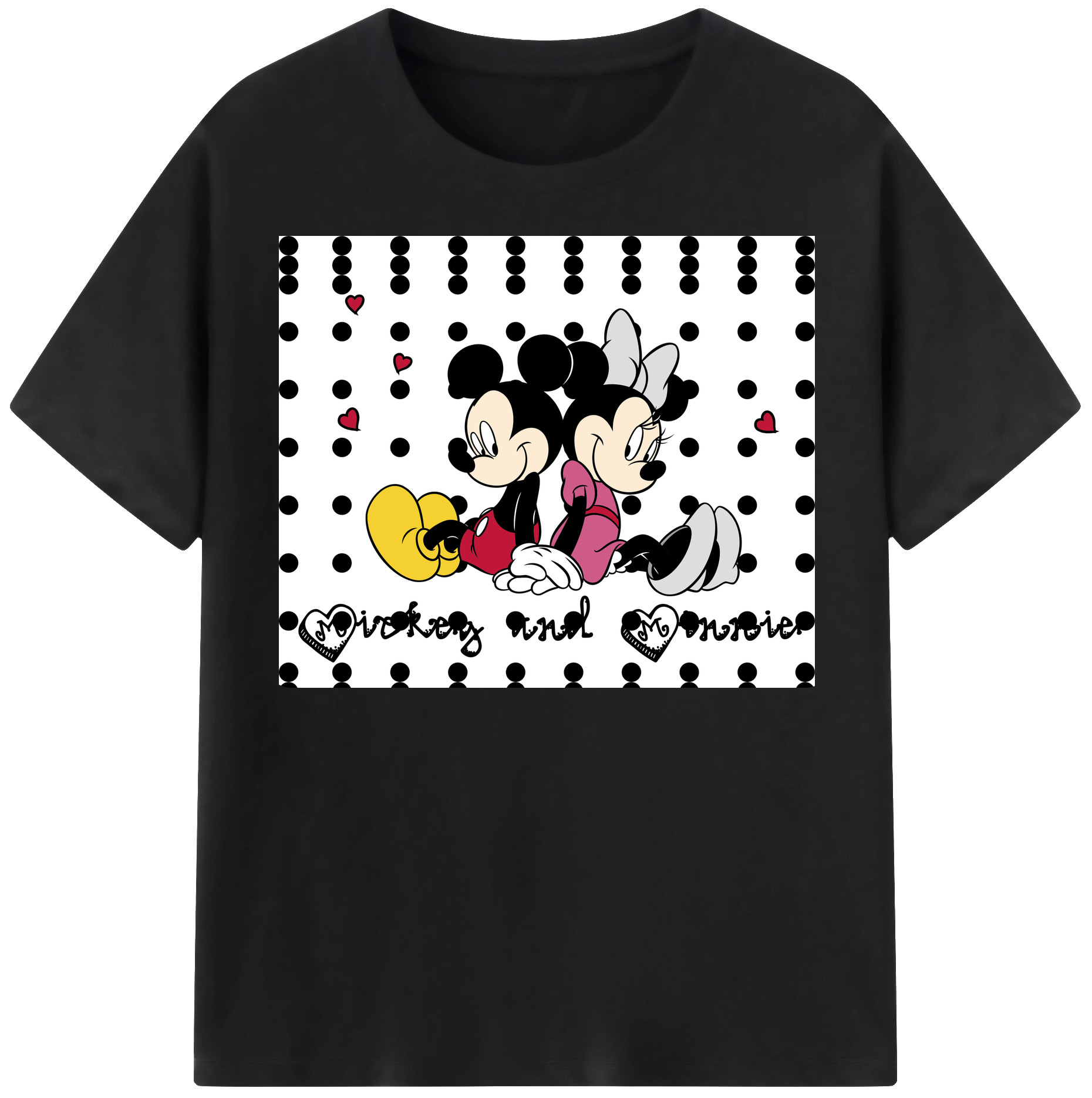 （画像用） ミッキーマウス Mickey Mouse レディースカジュアルプリントTシャツ（綿100％）