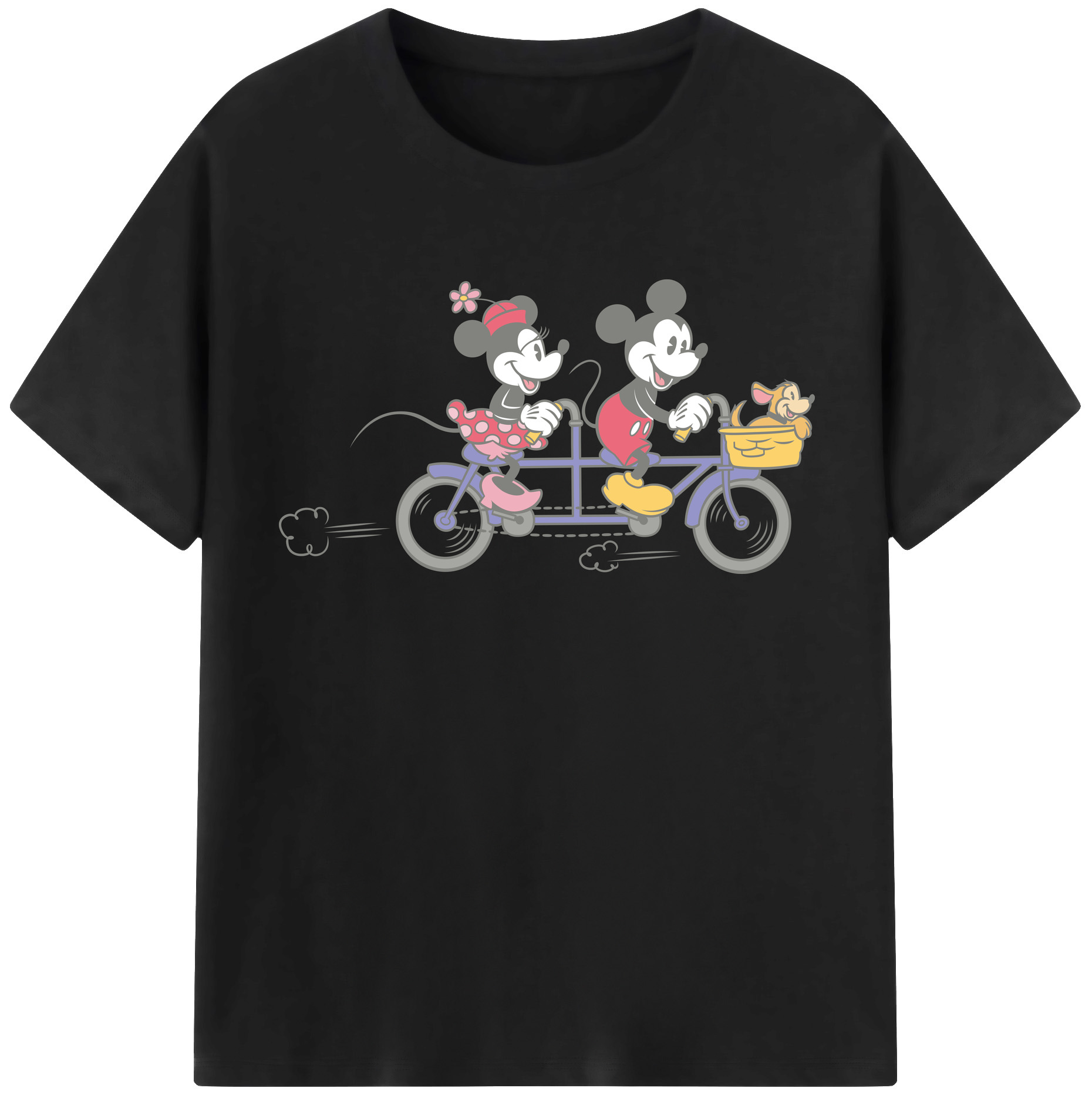 （画像用） ミッキーマウス Mickey Mouse レディースカジュアルプリントTシャツ（綿100％）