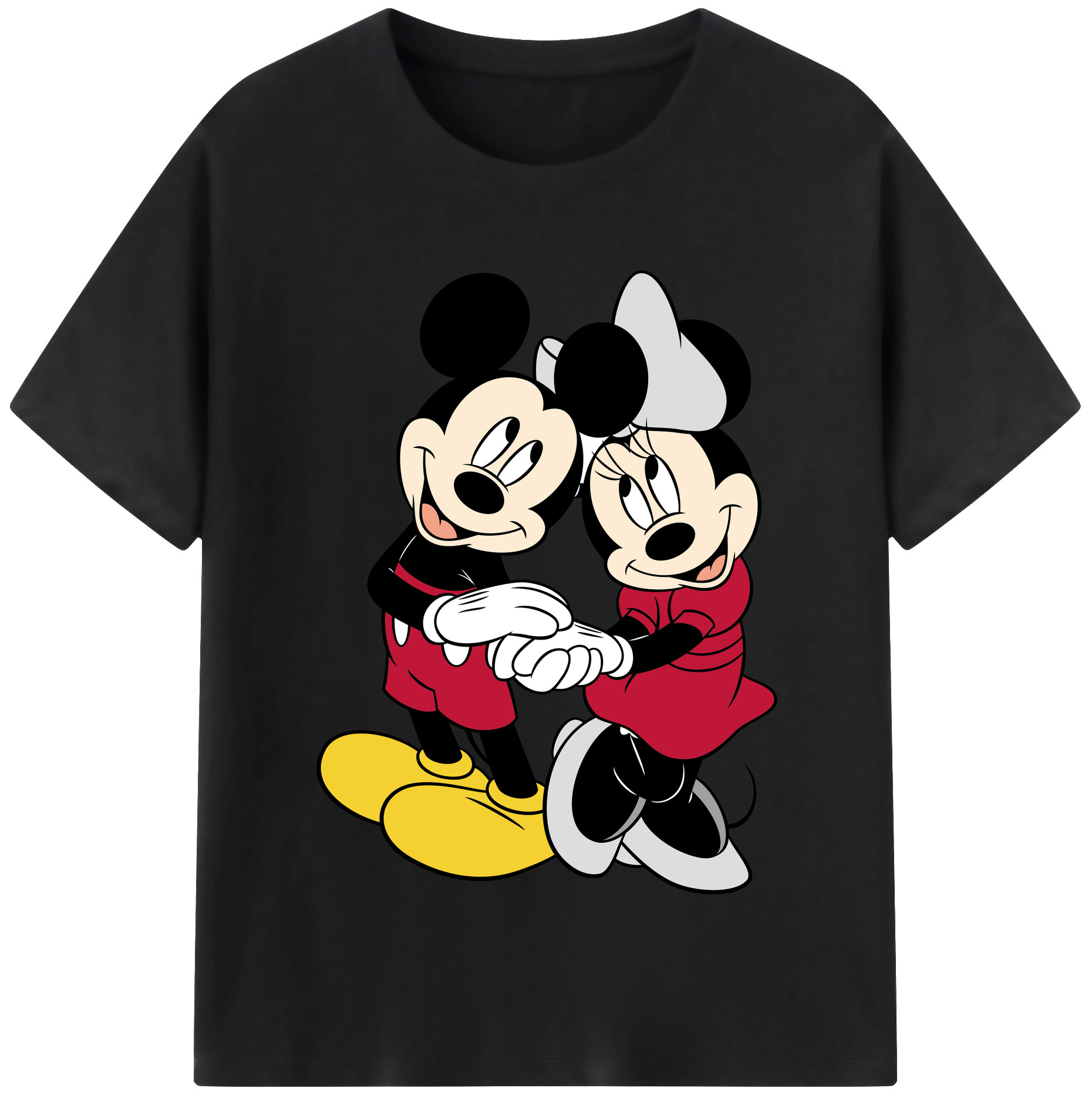 （画像用） ミッキーマウス Mickey Mouse レディースカジュアルプリントTシャツ（綿100％）